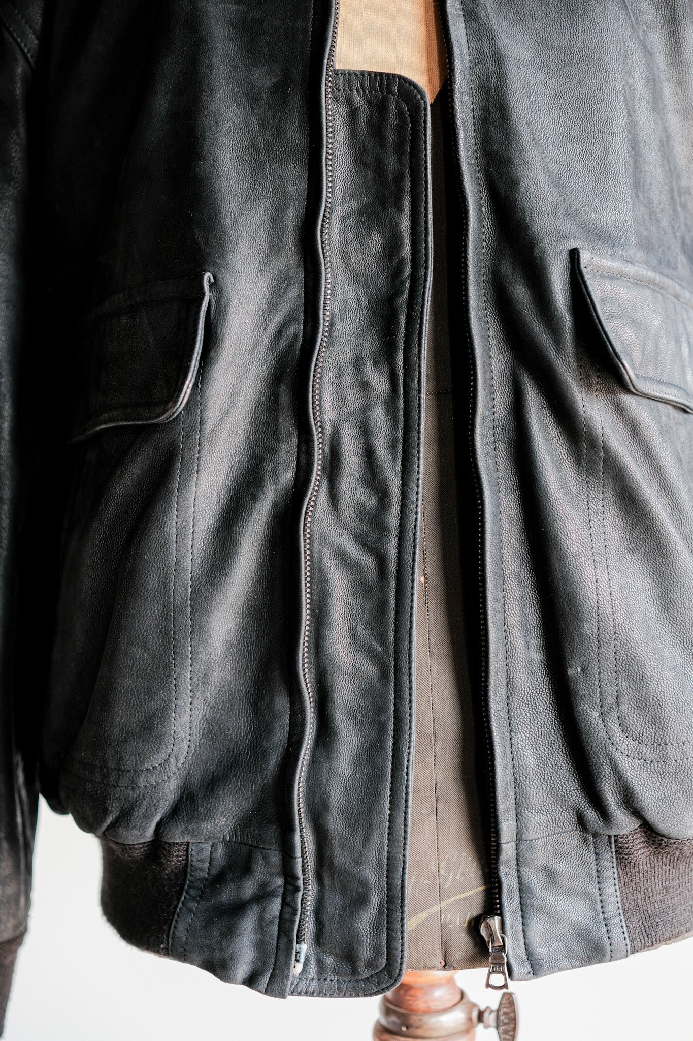［~80's］Old SERAPHIN Deerskin Leather Blouson With Chin Strap Size.50