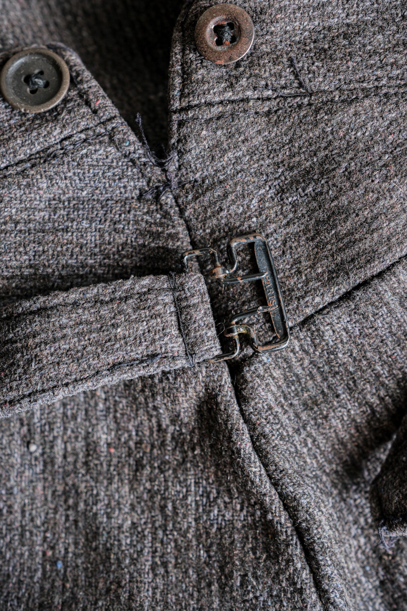 ［~30’s］French Vintage Gray Wool Striped Work Pants