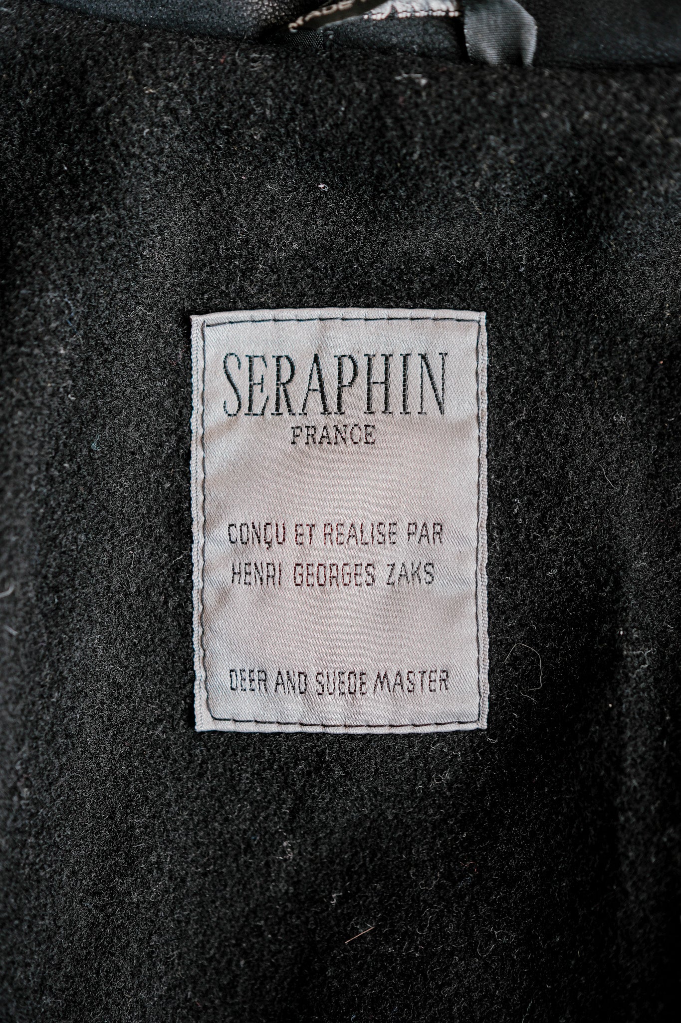 ［~80's］Old SERAPHIN Deerskin Leather Blouson With Chin Strap Size.50