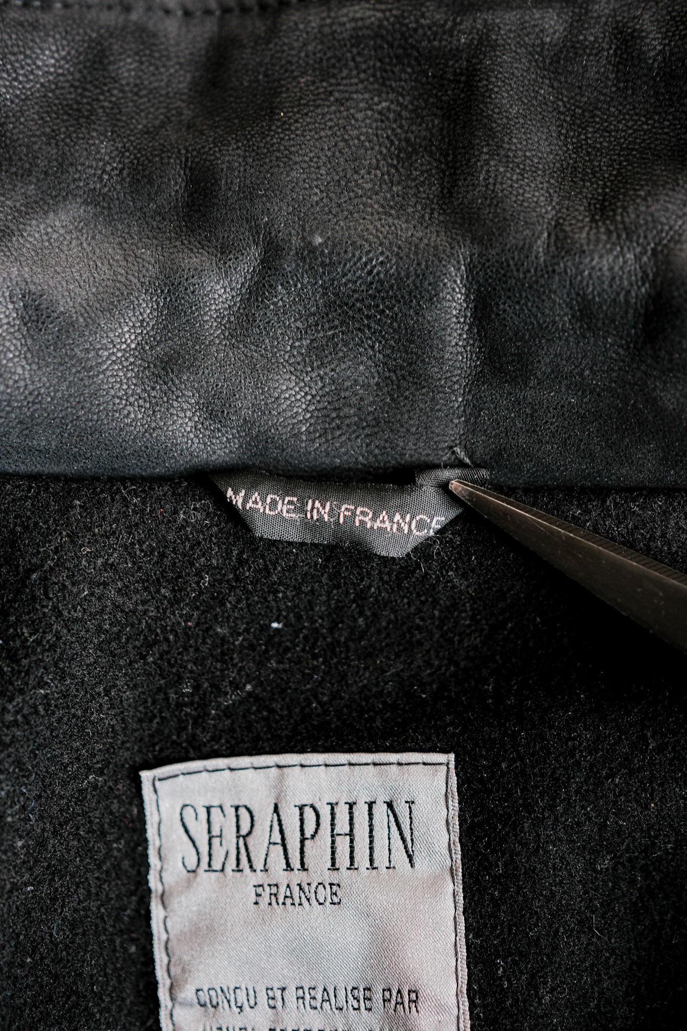 [~ 80's] Old Seraphin Deerskin Leather Blouson avec une sangle de Chine.