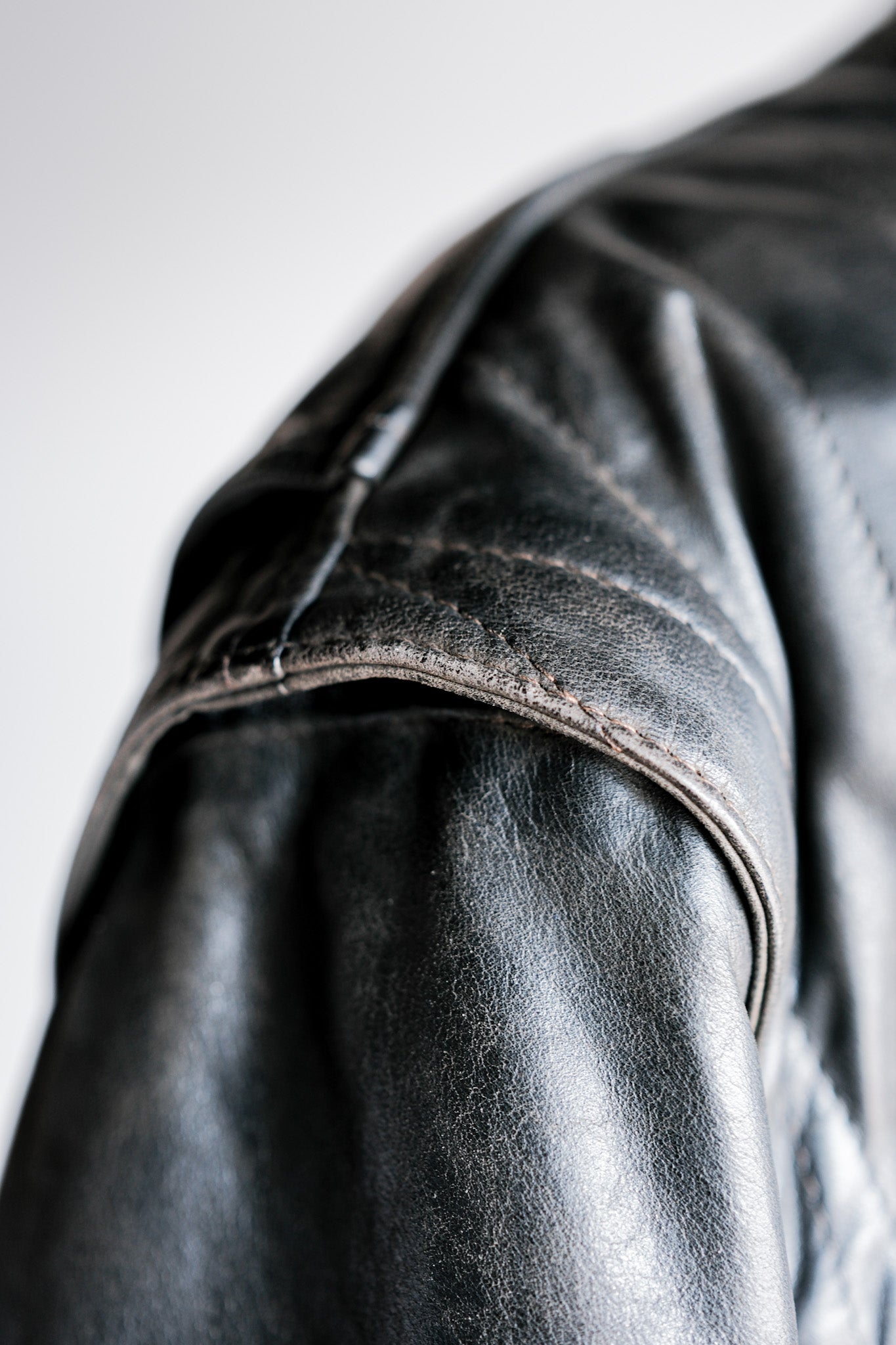 [~ 90's] Old Renoma Paris en cuir noir en cuir noire détachable Veste de poche avec taille de ligne.xxl