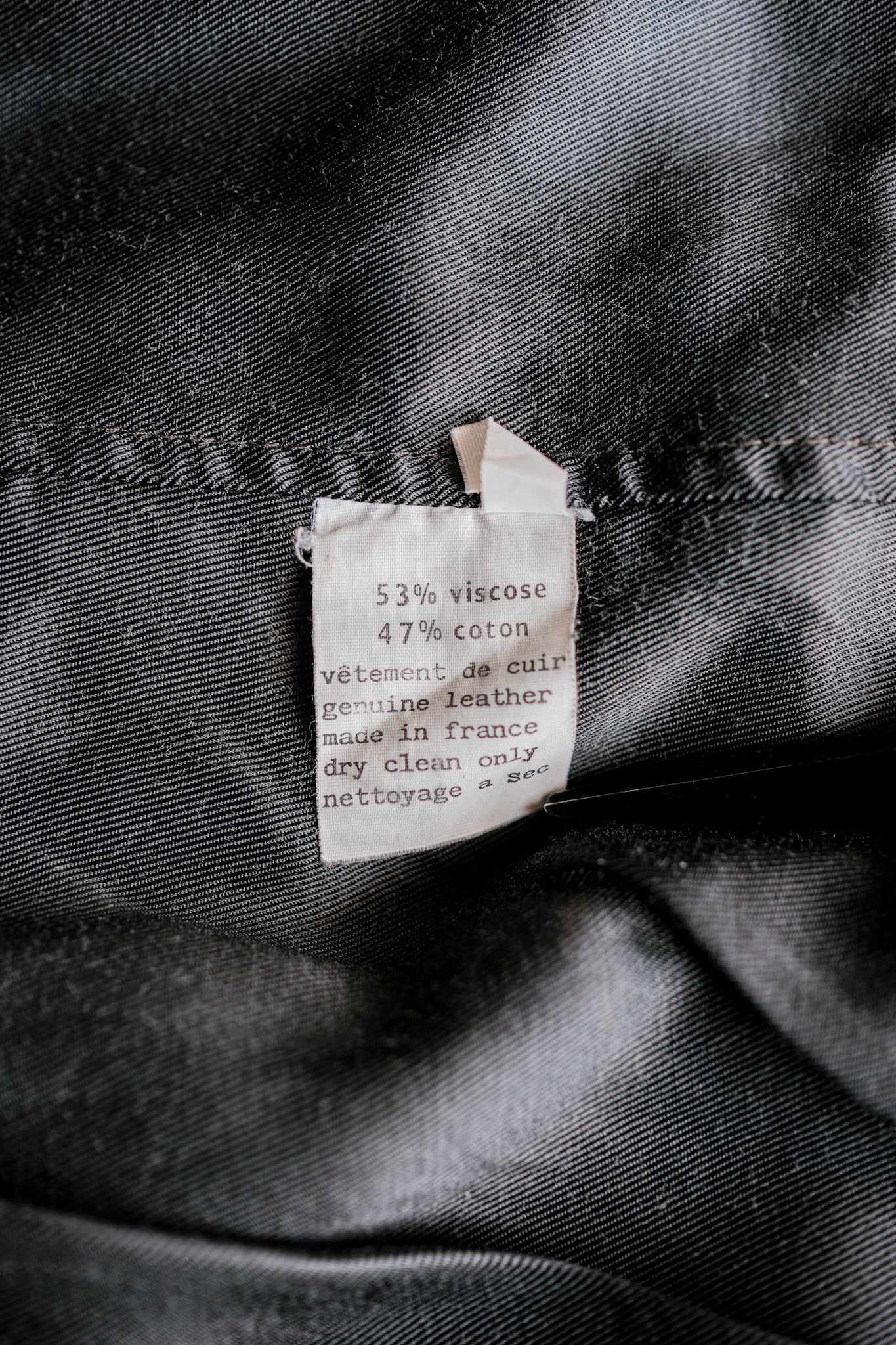 ［~90's］Old Renoma Paris Black Leather Detachable Sleeve Multi Pocket Jacket With Liner Size.XXL