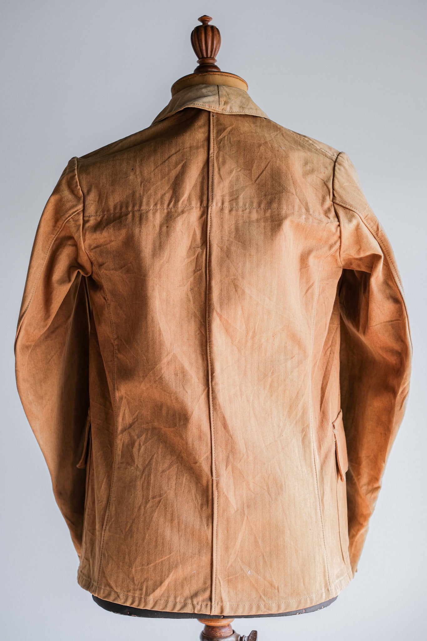 ［~40's］French Vintage Brown HBT Cotton Work Jacket