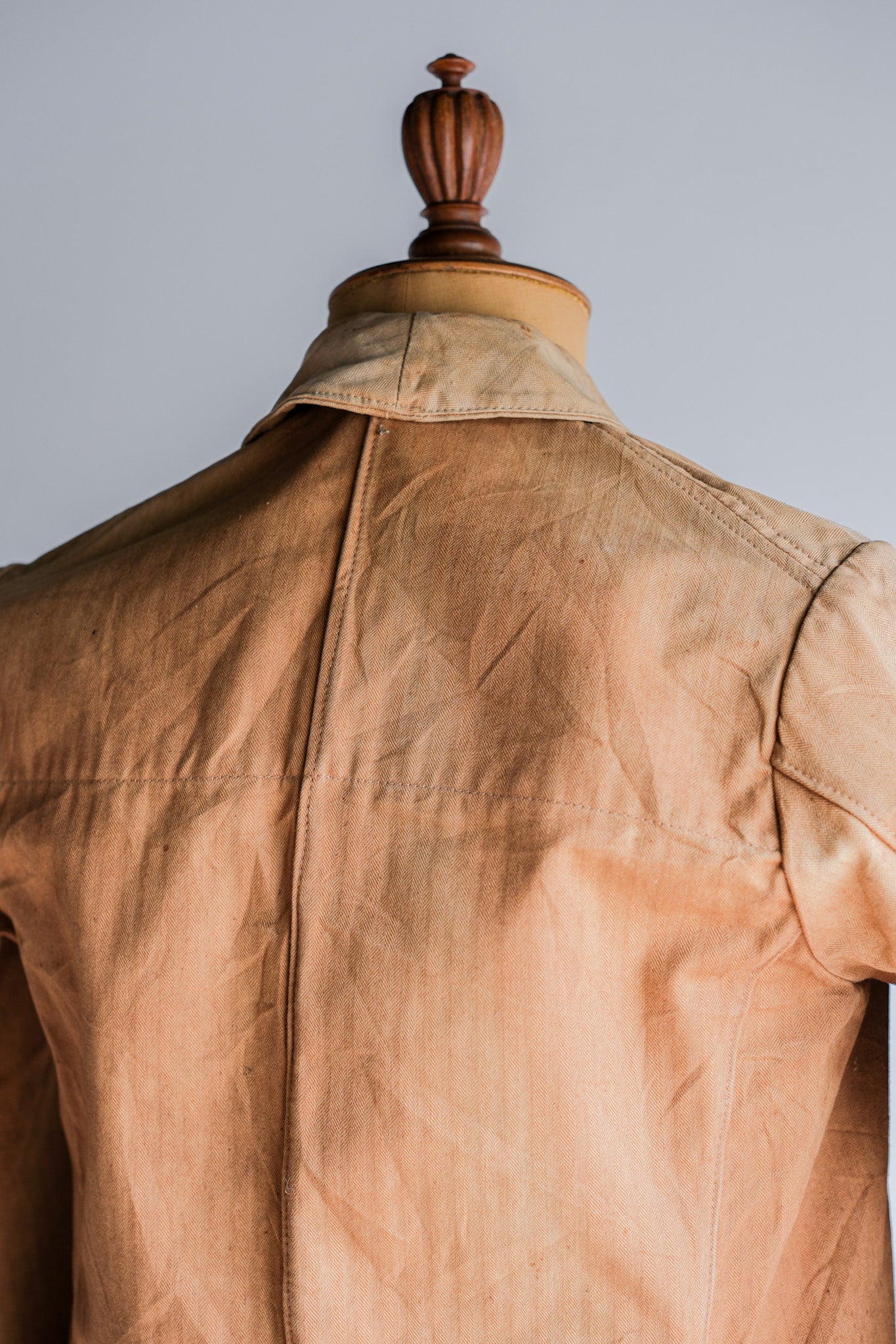 ［~40's］French Vintage Brown HBT Cotton Work Jacket