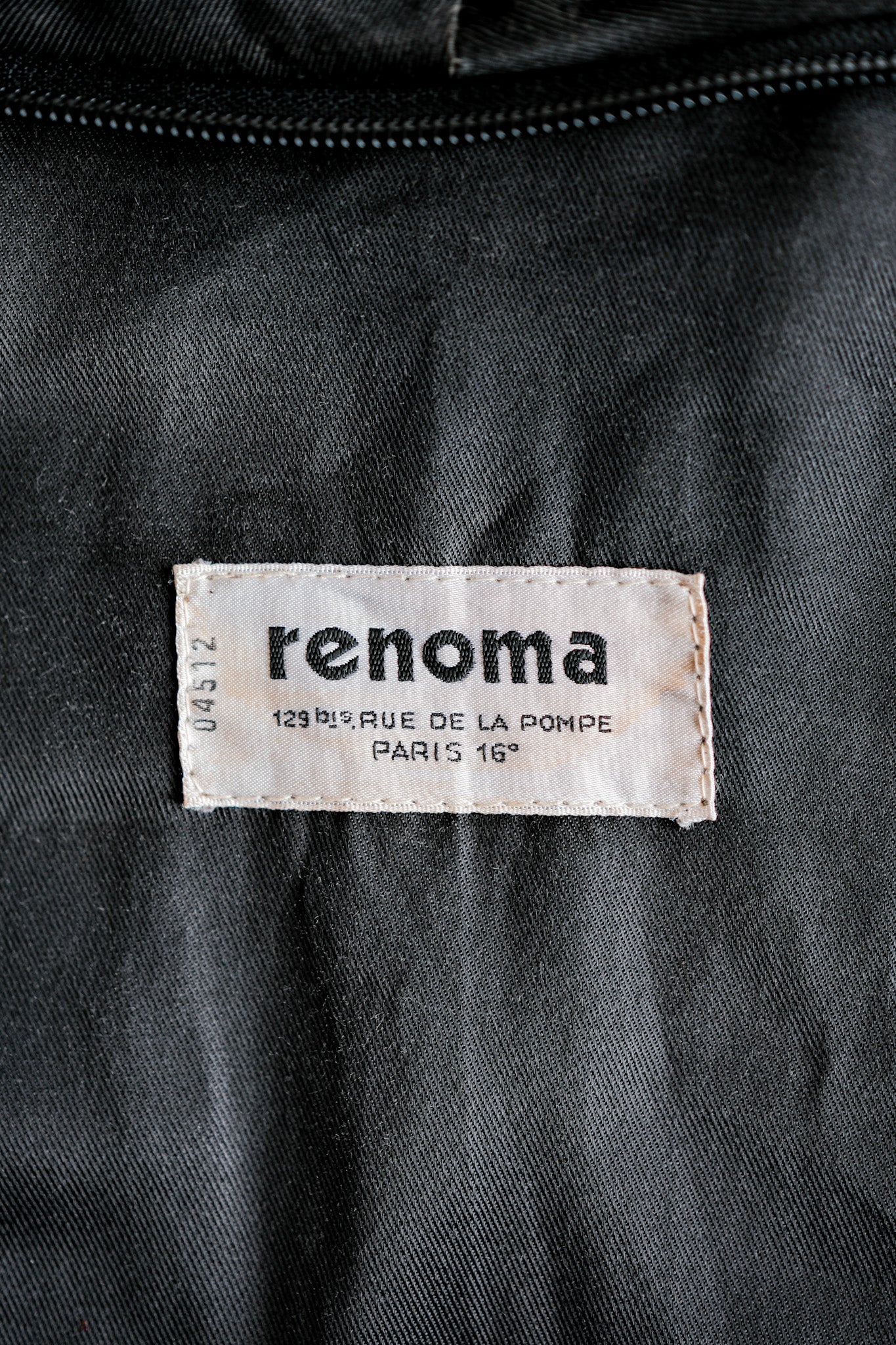 [~ 90's] Old Renoma Paris en cuir noir en cuir noire détachable Veste de poche avec taille de ligne.xxl