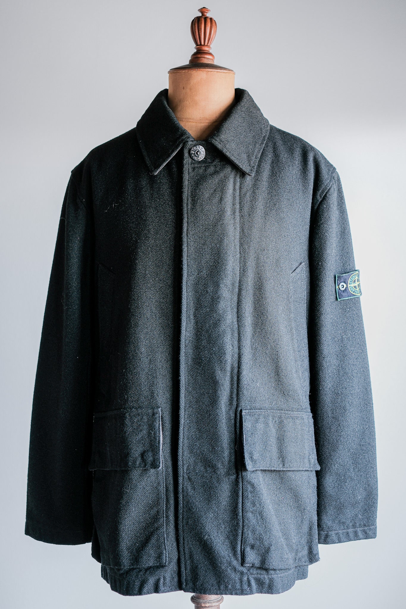 [98AW]舊石島尼龍夾克尺寸。L“綠色邊緣”