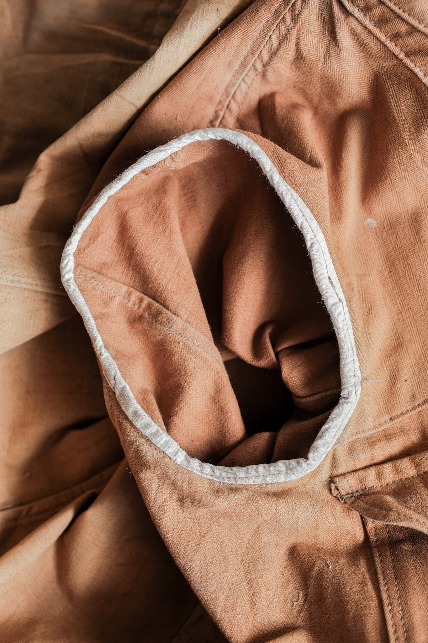 [~ 40's] French Vintage Brown HBT Cotton Work Jacket