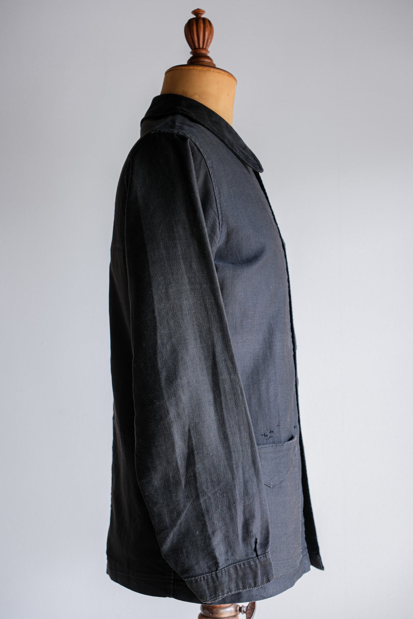 ［~30's］French Vintage Black Light Moleskin Work Jacket "4 Buttons"