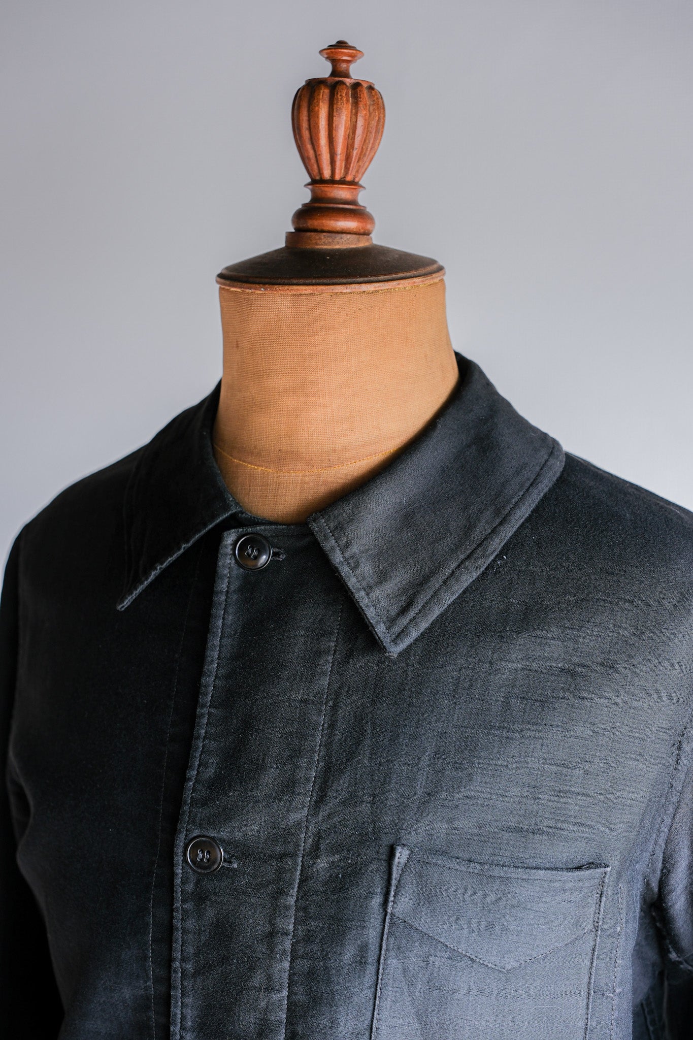 ［~30's］French Vintage Black Light Moleskin Work Jacket "4 Buttons"