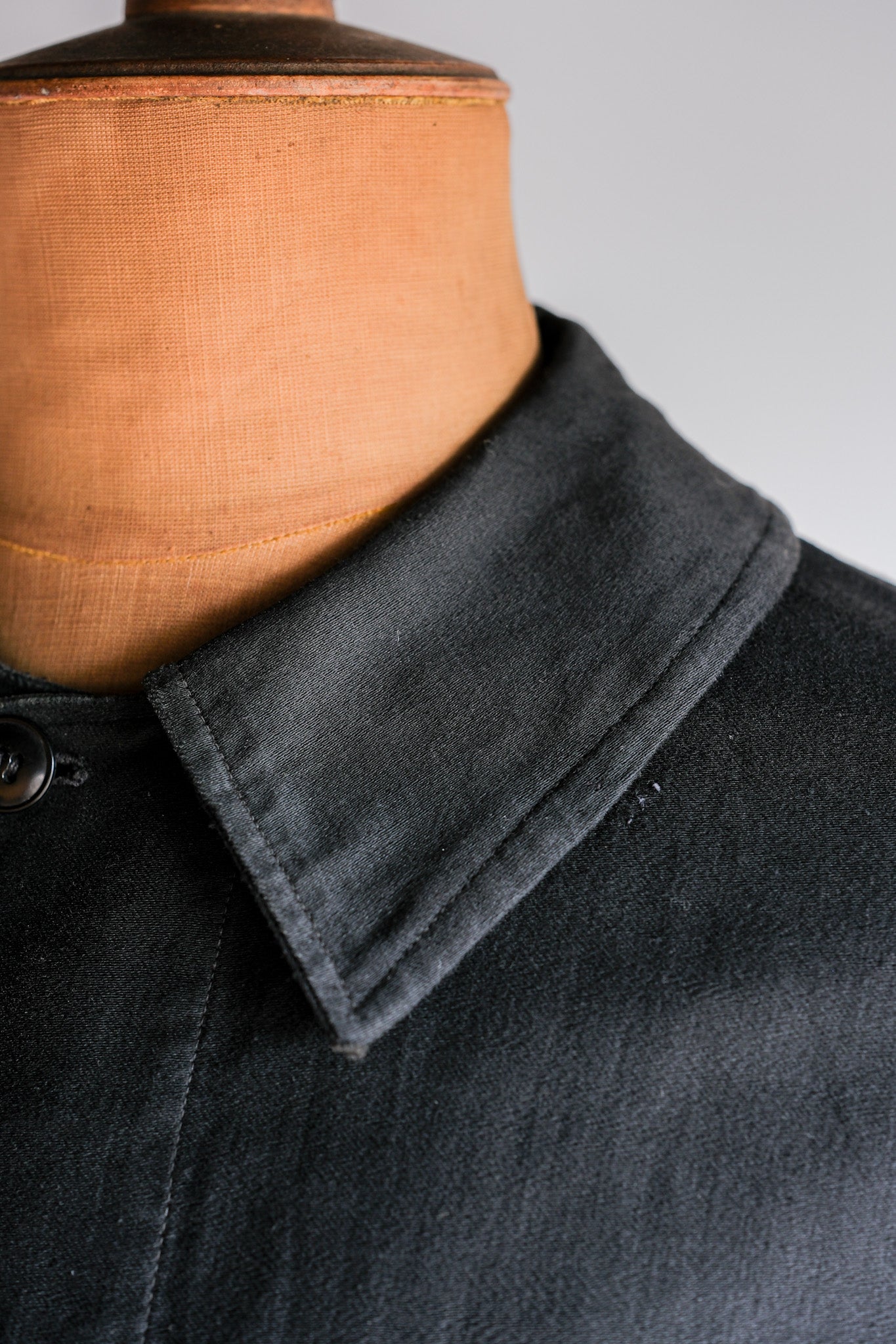 ［~30's］French Vintage Black Light Moleskin Work Jacket "4 Buttons"
