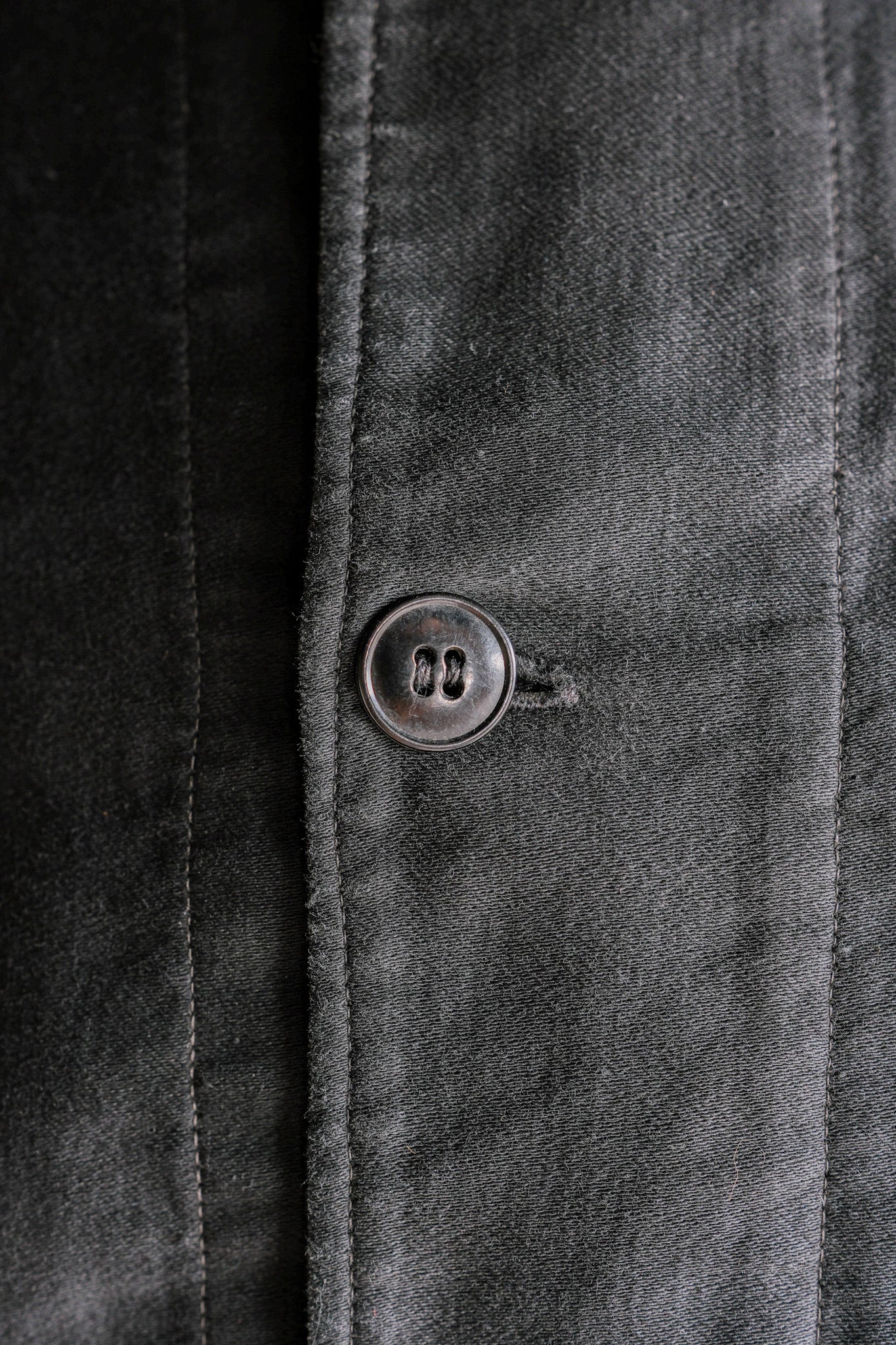 [~ 30's] French Vintage Black Light Moleskin Work Jacket "4 Buttons"