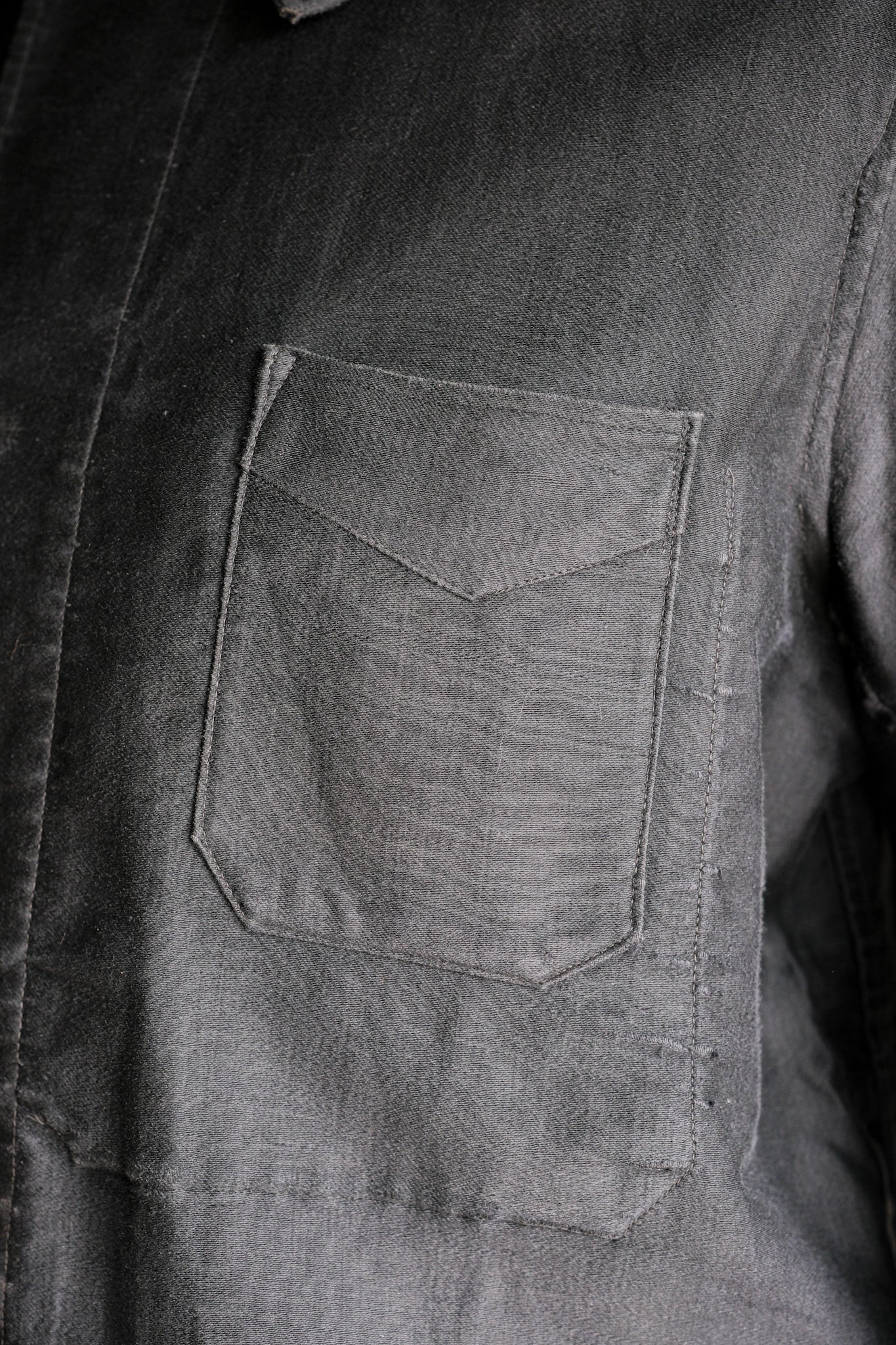 ［~30's］French Vintage Black Light Moleskin Work Jacket "4 Buttons"