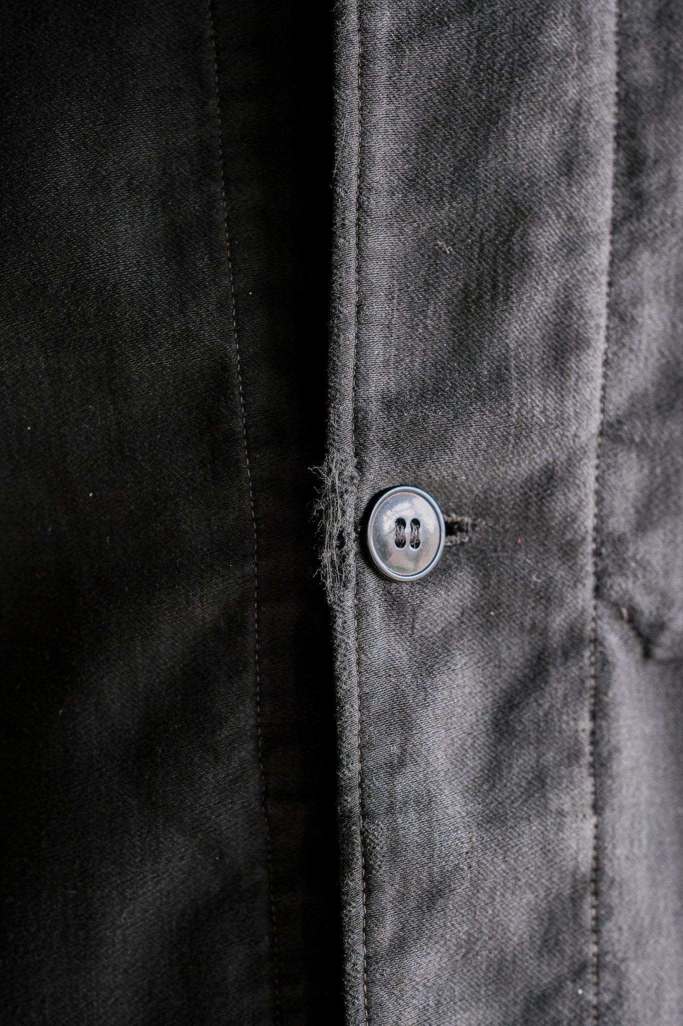 【~30's】French Vintage Black Light Moleskin Work Jacket "4 Buttons"