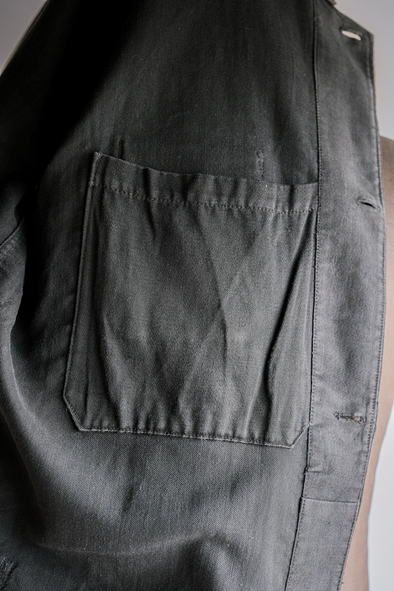 ［~30's］French Vintage Black Light Moleskin Work Jacket "4 Buttons"