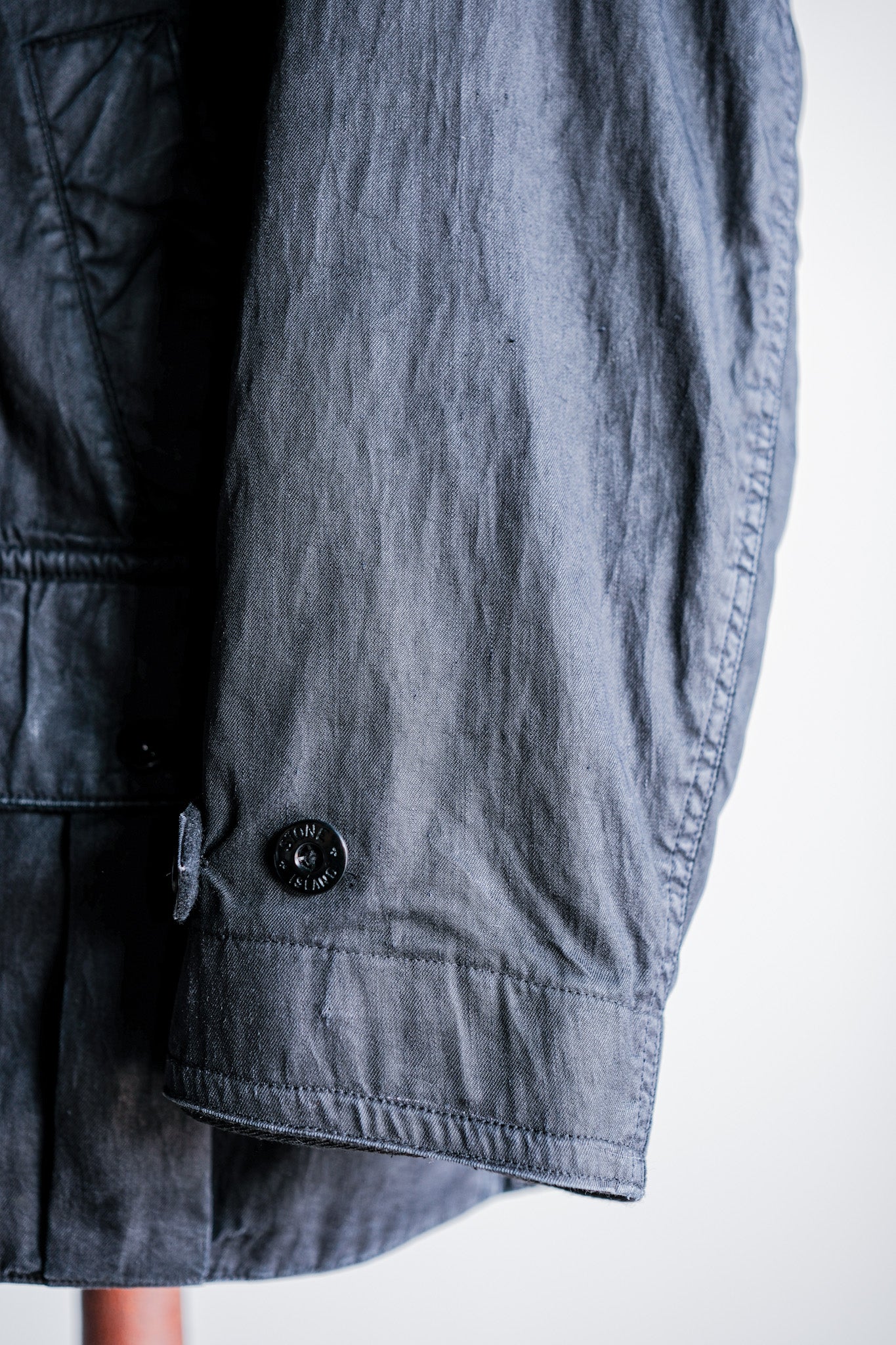 [06AW] Old Stone Island Garment 염색 된 리노 아마 네덜란드 로프 재킷 크기 .m
