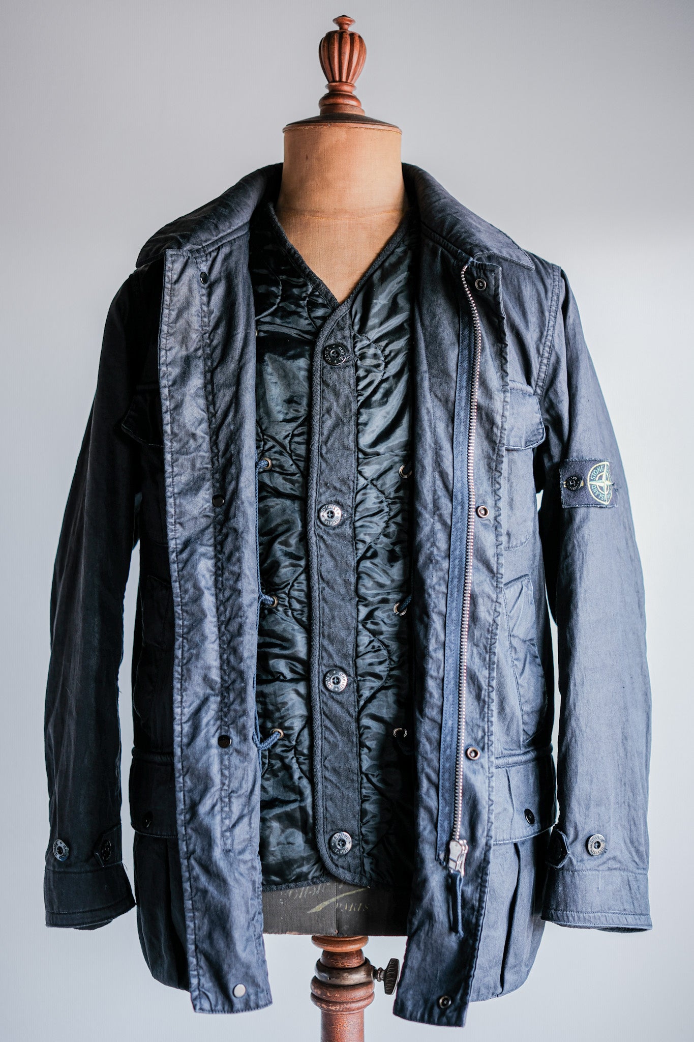 [06AW] Old Stone Island Garment ย้อม Lino Flax Dutch Rope Jacket Size.m