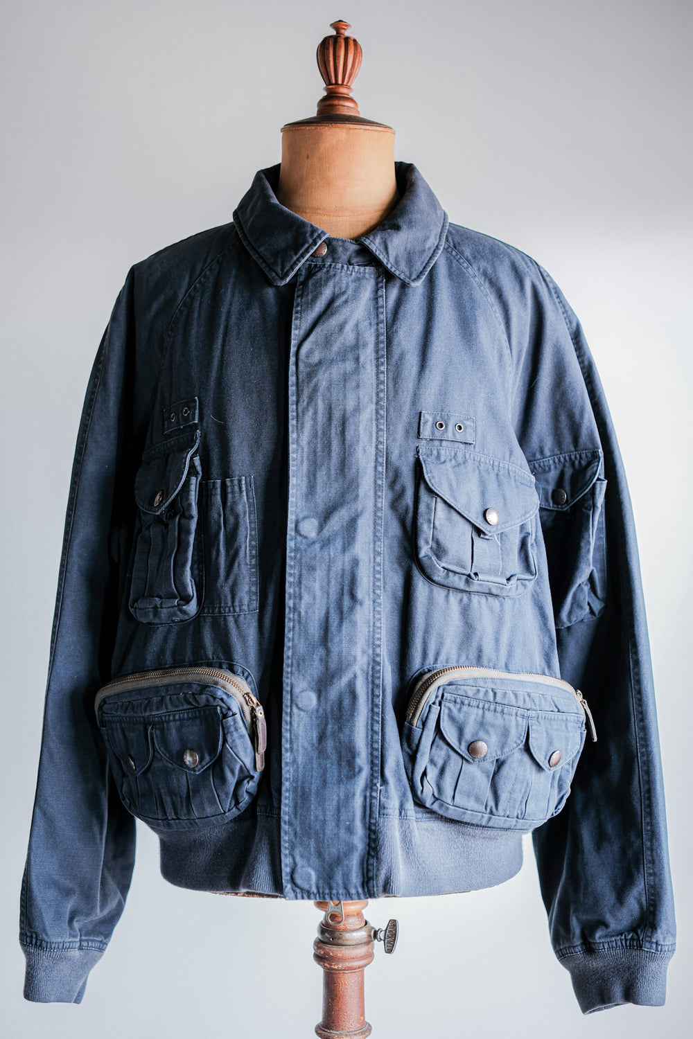 【~00's】Old Polo Ralph Lauren Multi Pocket Cotton Blouson With Chin Strap Size.XL