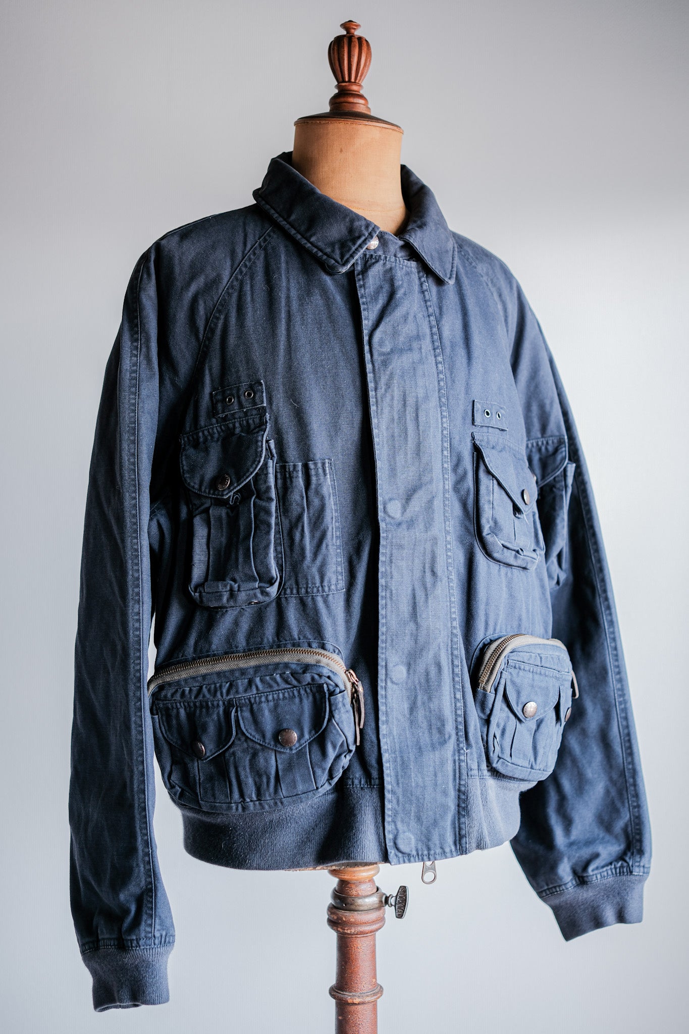 ［~00's］Old Polo Ralph Lauren Multi Pocket Cotton Blouson With Chin Strap Size.XL