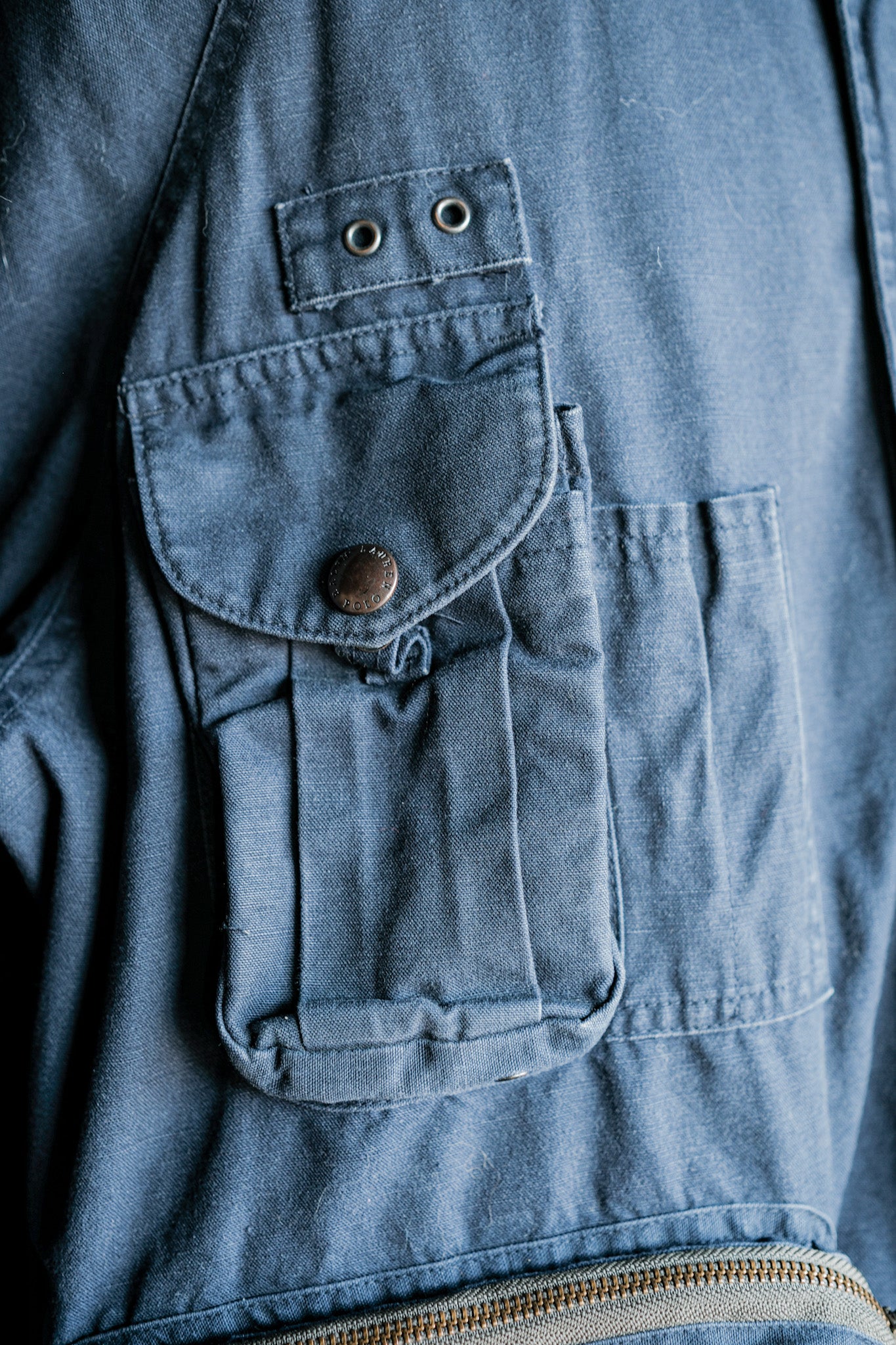 【~00's】Old Polo Ralph Lauren Multi Pocket Cotton Blouson With Chin Strap Size.XL