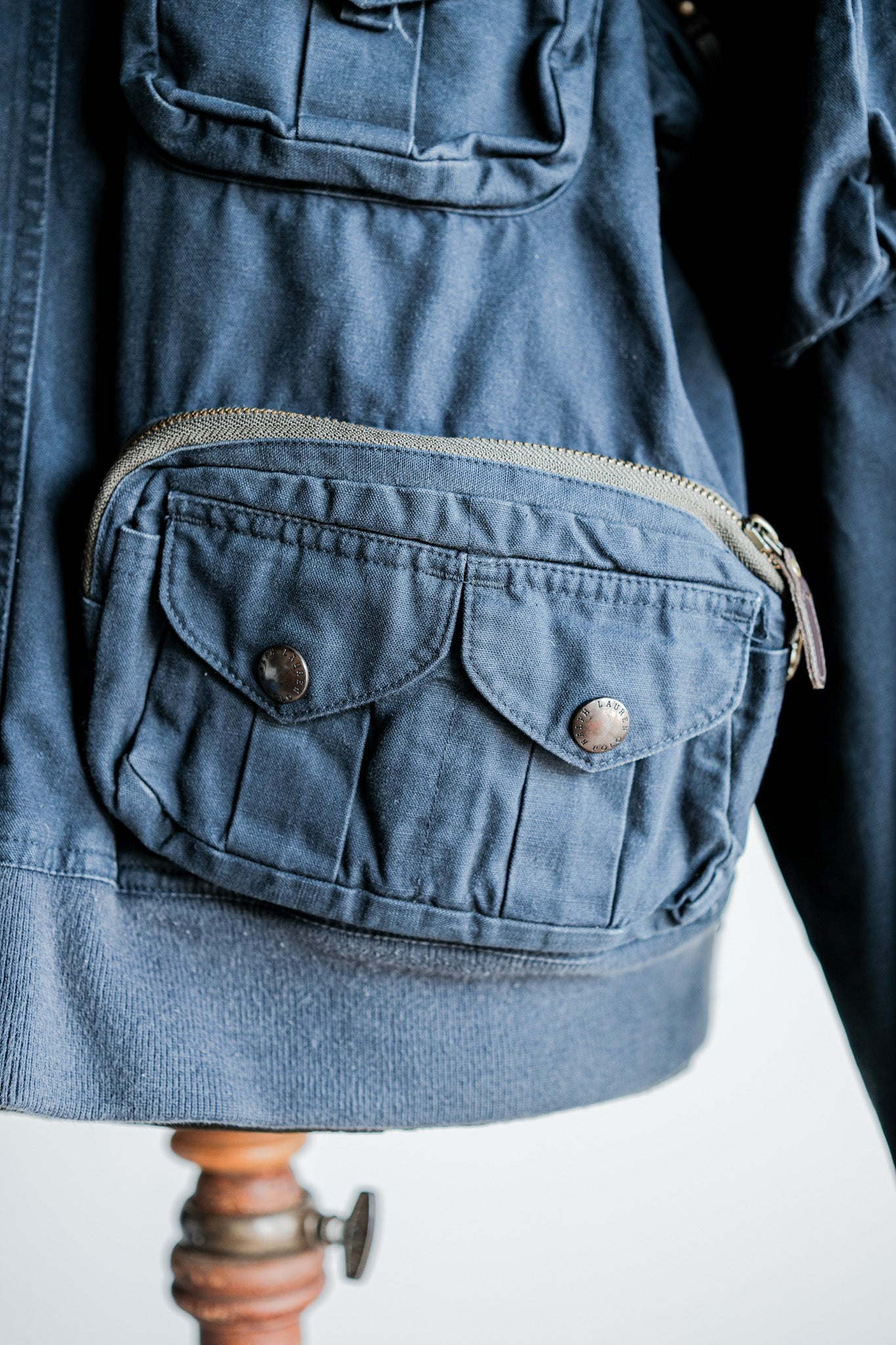［~00's］Old Polo Ralph Lauren Multi Pocket Cotton Blouson With Chin Strap Size.XL
