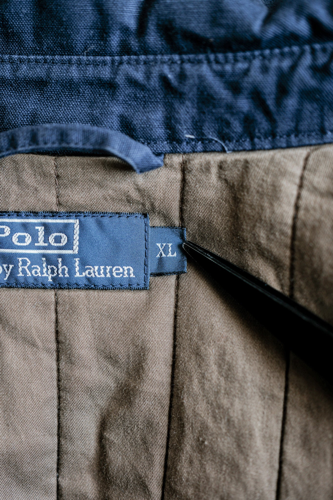 [~ 00's] โปโล Ralph Lauren พกพาผ้าฝ้ายมัลติพ็อกเก็ตเบลซอนที่มีขนาดสายรัด chan xl