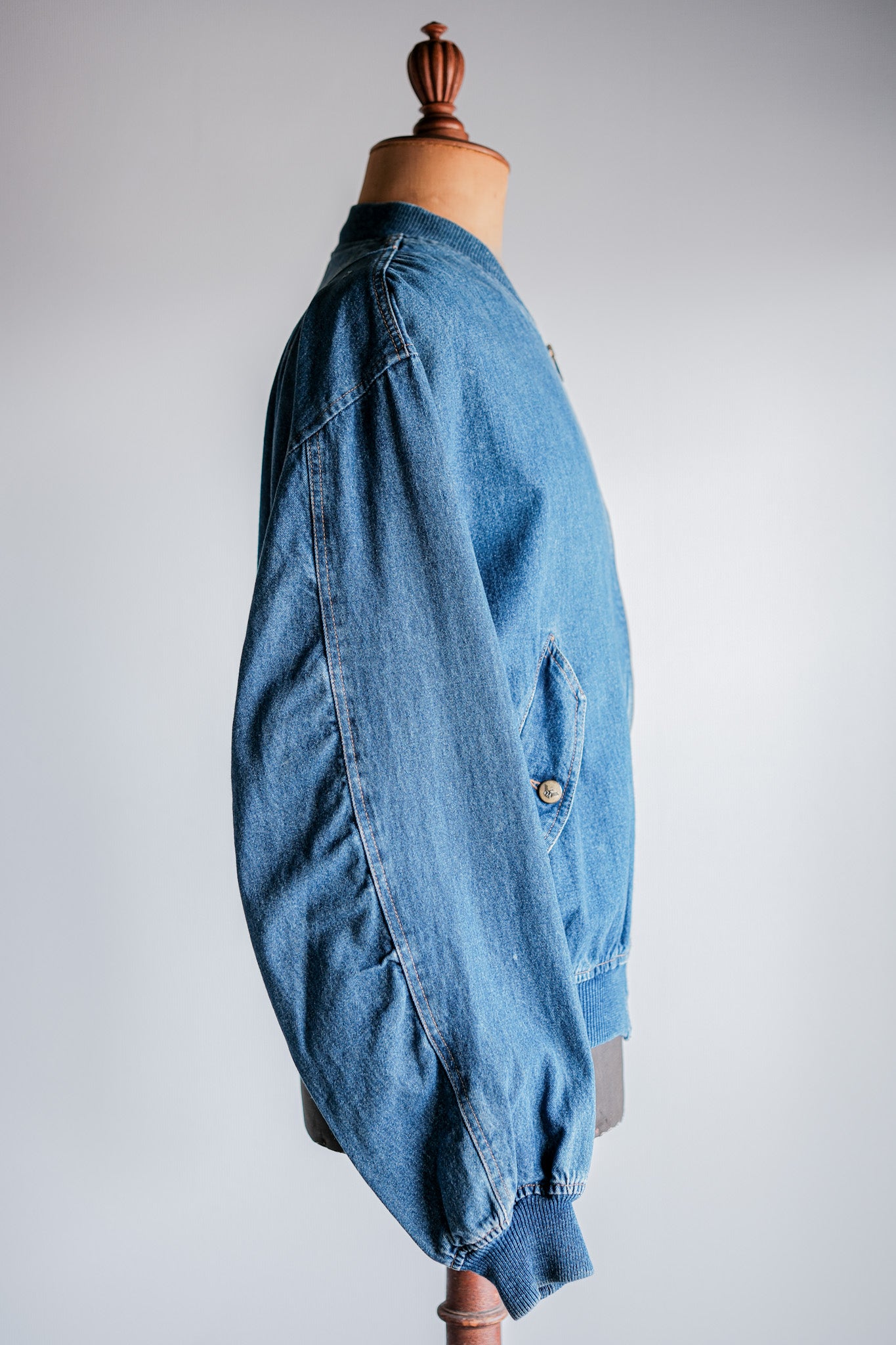 ［~80's］Old EMPORIO ARMANI Denim Bomber Jacket Size.50