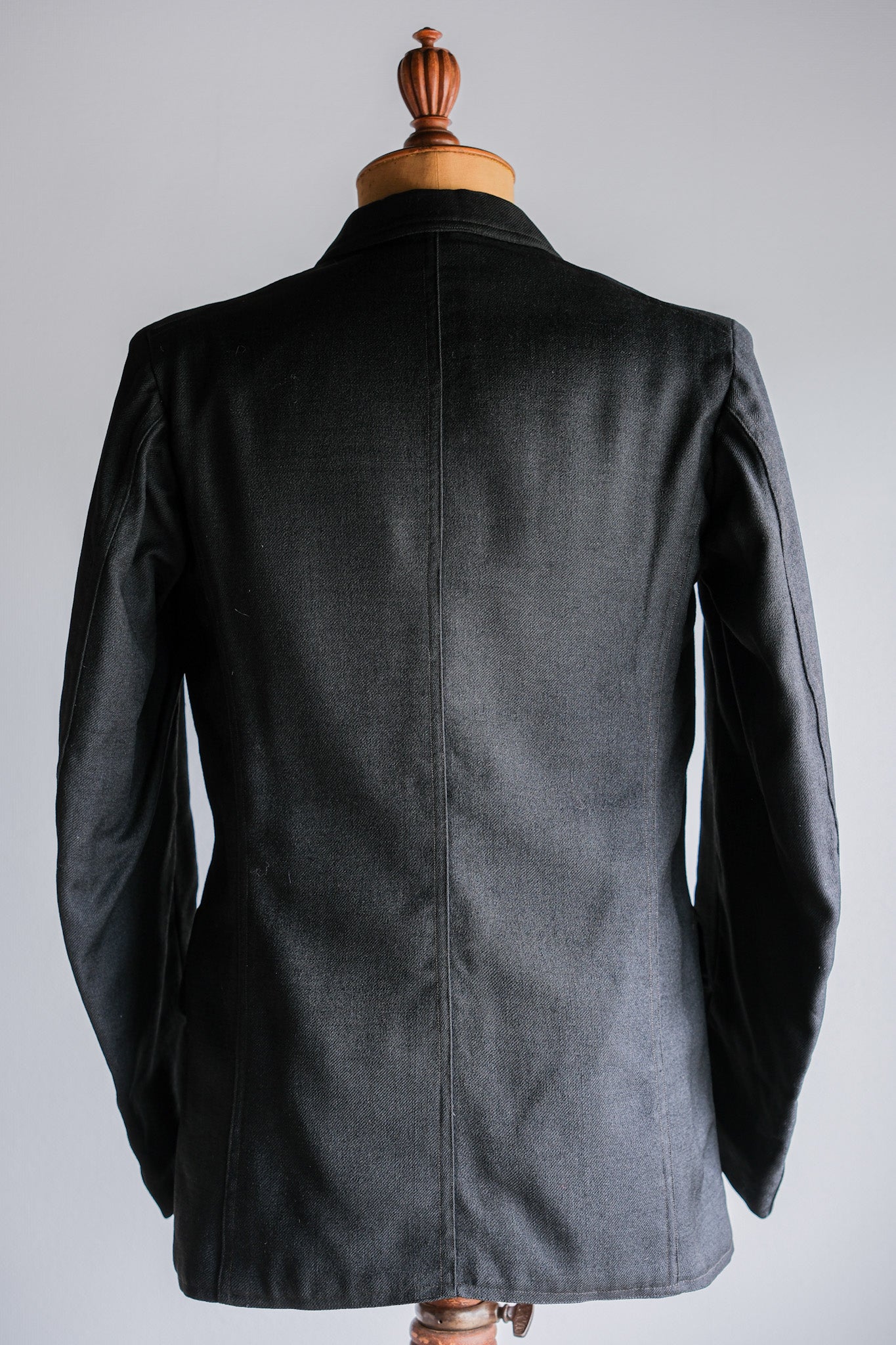 [~ 20's] French Vintage Black Wool Sack COAT