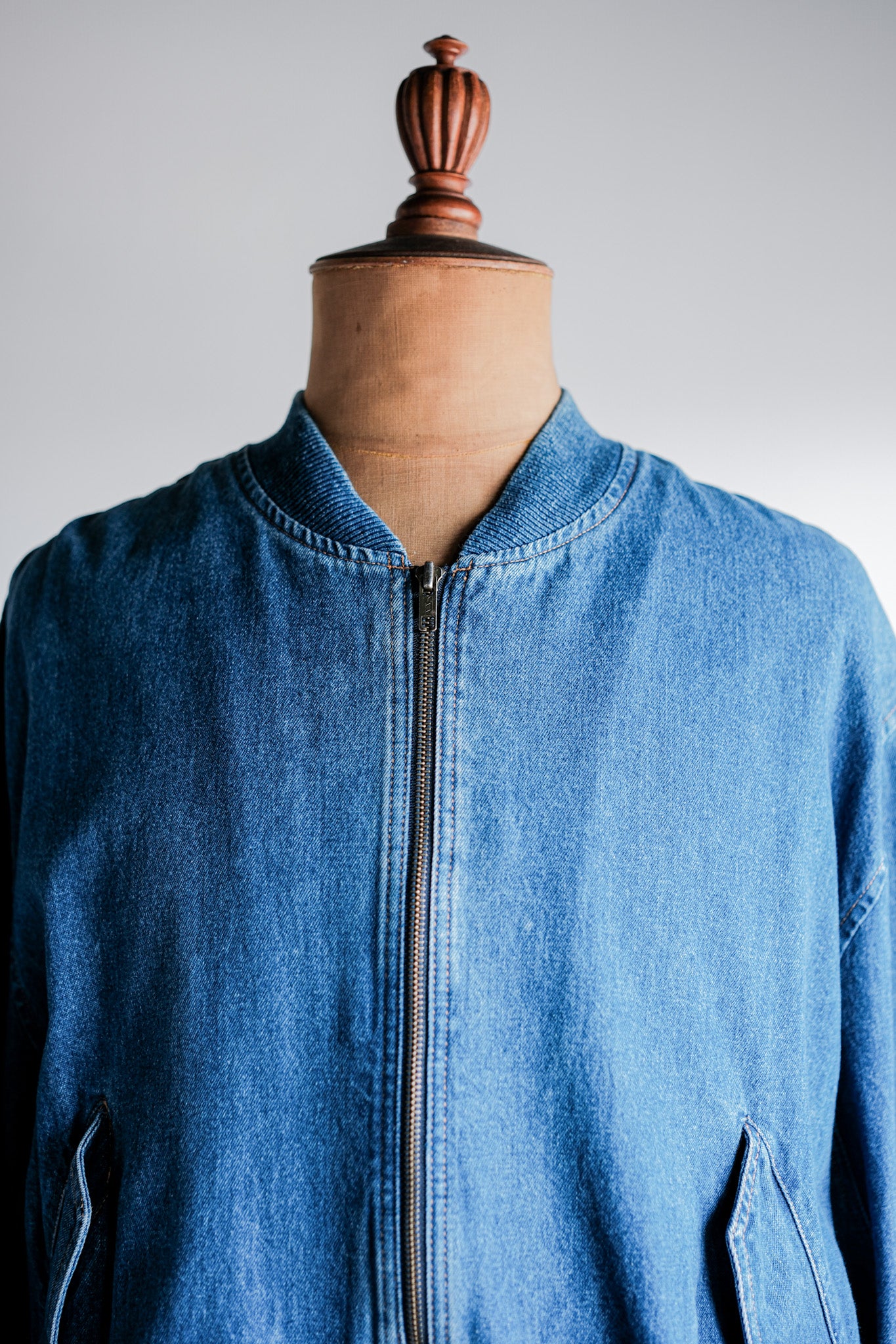 ［~80's］Old EMPORIO ARMANI Denim Bomber Jacket Size.50