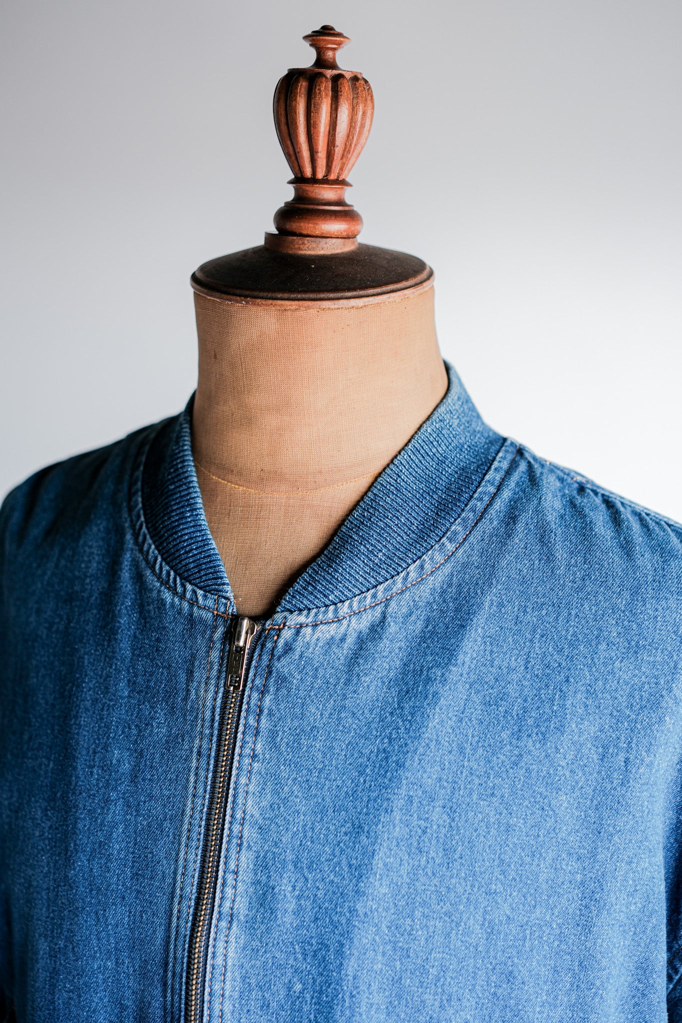 ［~80's］Old EMPORIO ARMANI Denim Bomber Jacket Size.50