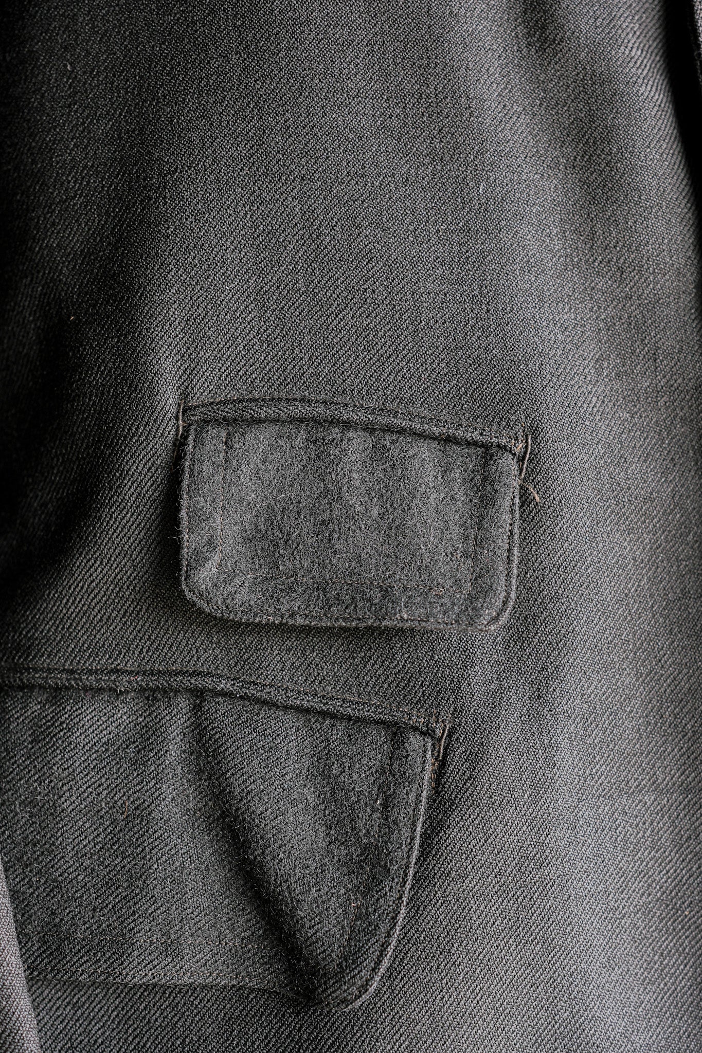 ［~20's］French Vintage Black Wool Sack Coat