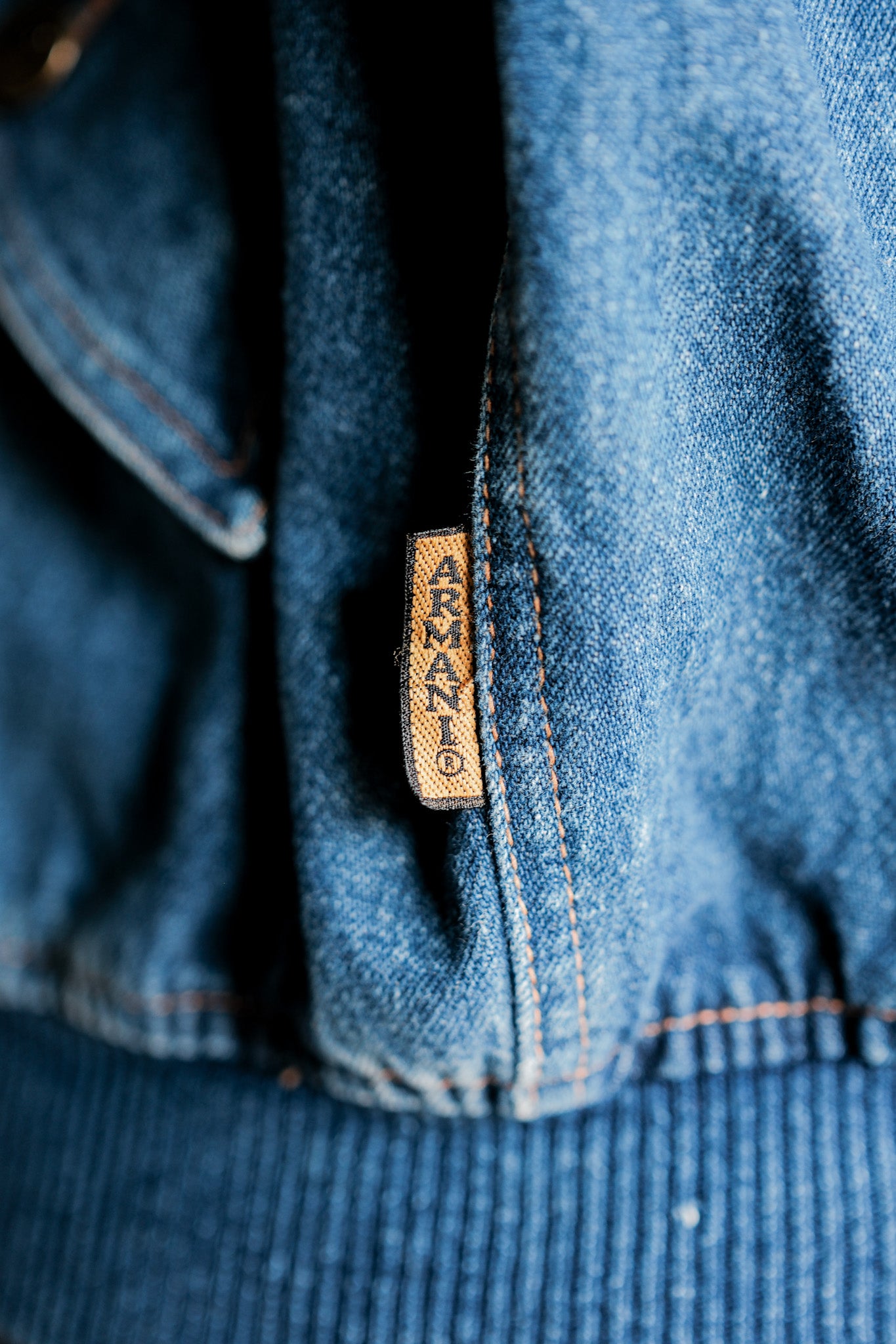 ［~80's］Old EMPORIO ARMANI Denim Bomber Jacket Size.50