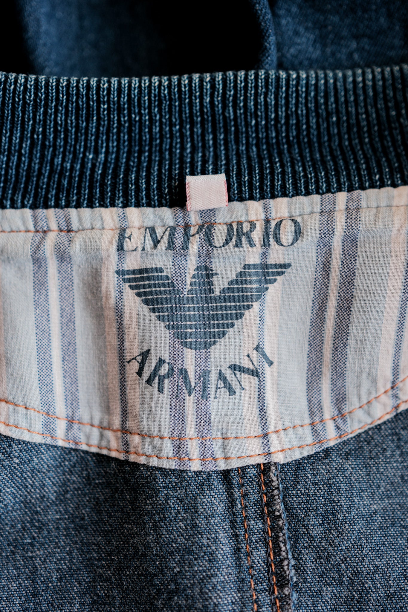 ［~80's］Old EMPORIO ARMANI Denim Bomber Jacket Size.50