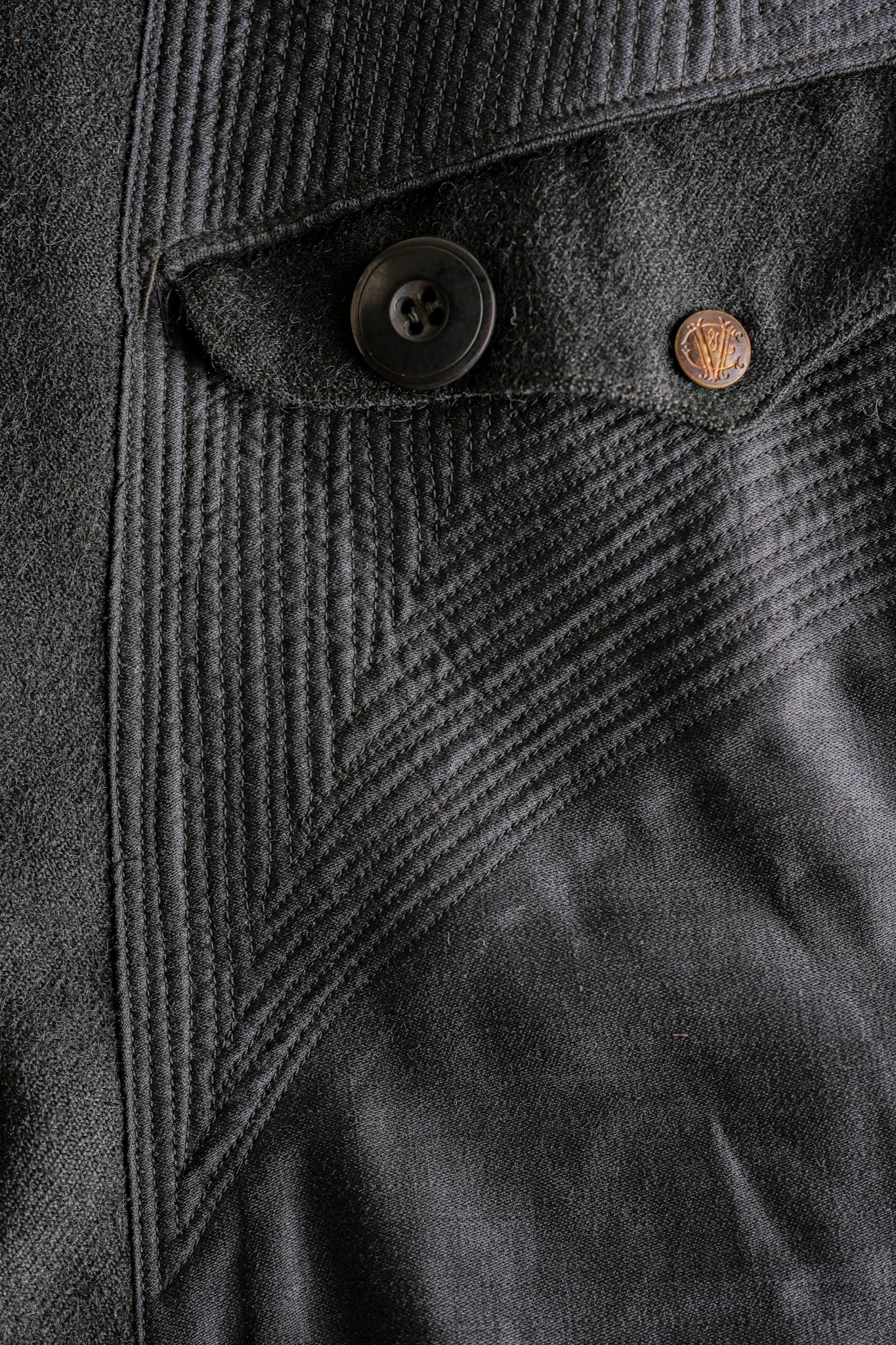 ［~20's］French Vintage Black Wool Sack Coat