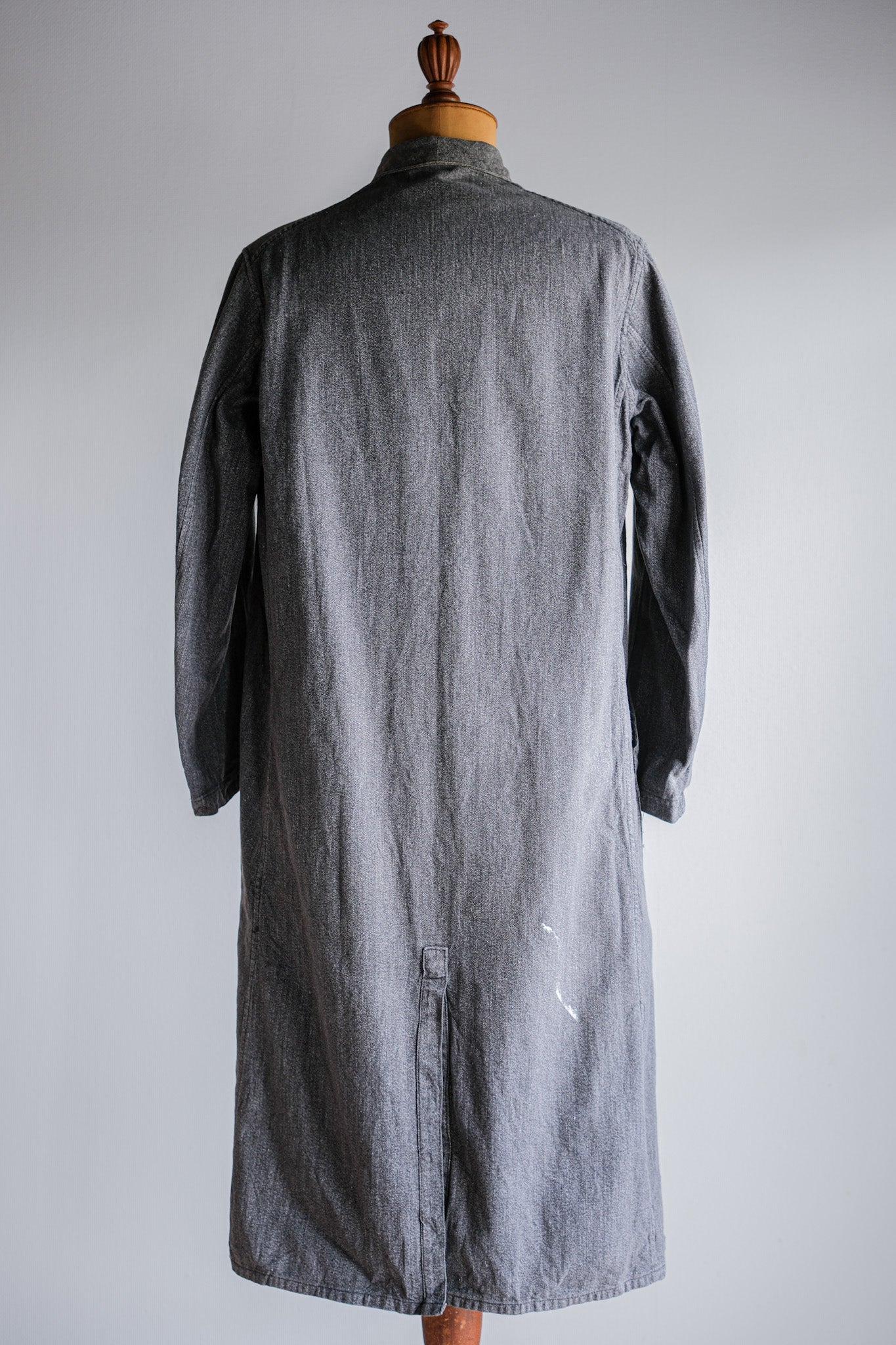 ［~40's］French Vintage Salt & Pepper Cotton Twill Work Coat "Le Mont St. Michel"