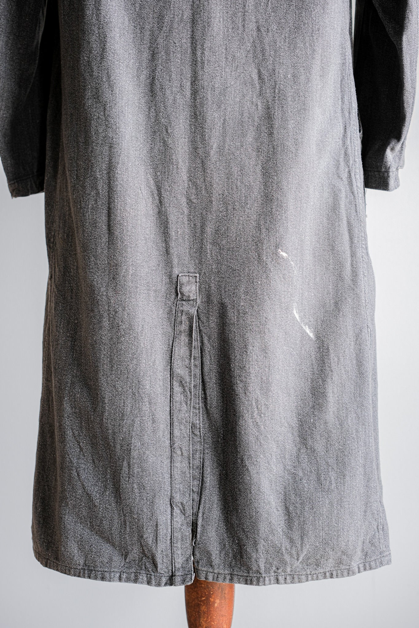 【~40's】French Vintage Salt & Pepper Cotton Twill Work Coat "Le Mont St. Michel"