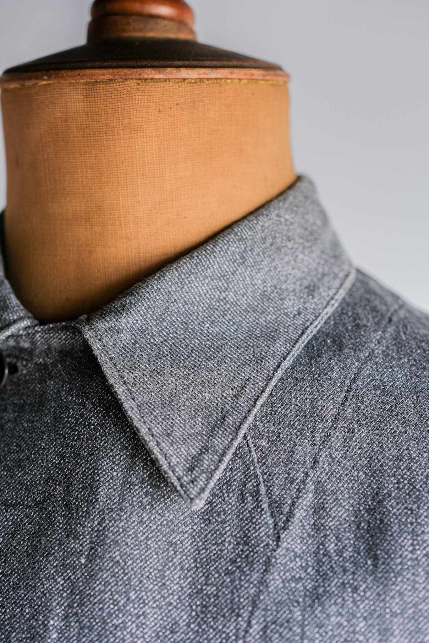 ［~40's］French Vintage Salt & Pepper Cotton Twill Work Coat "Le Mont St. Michel"