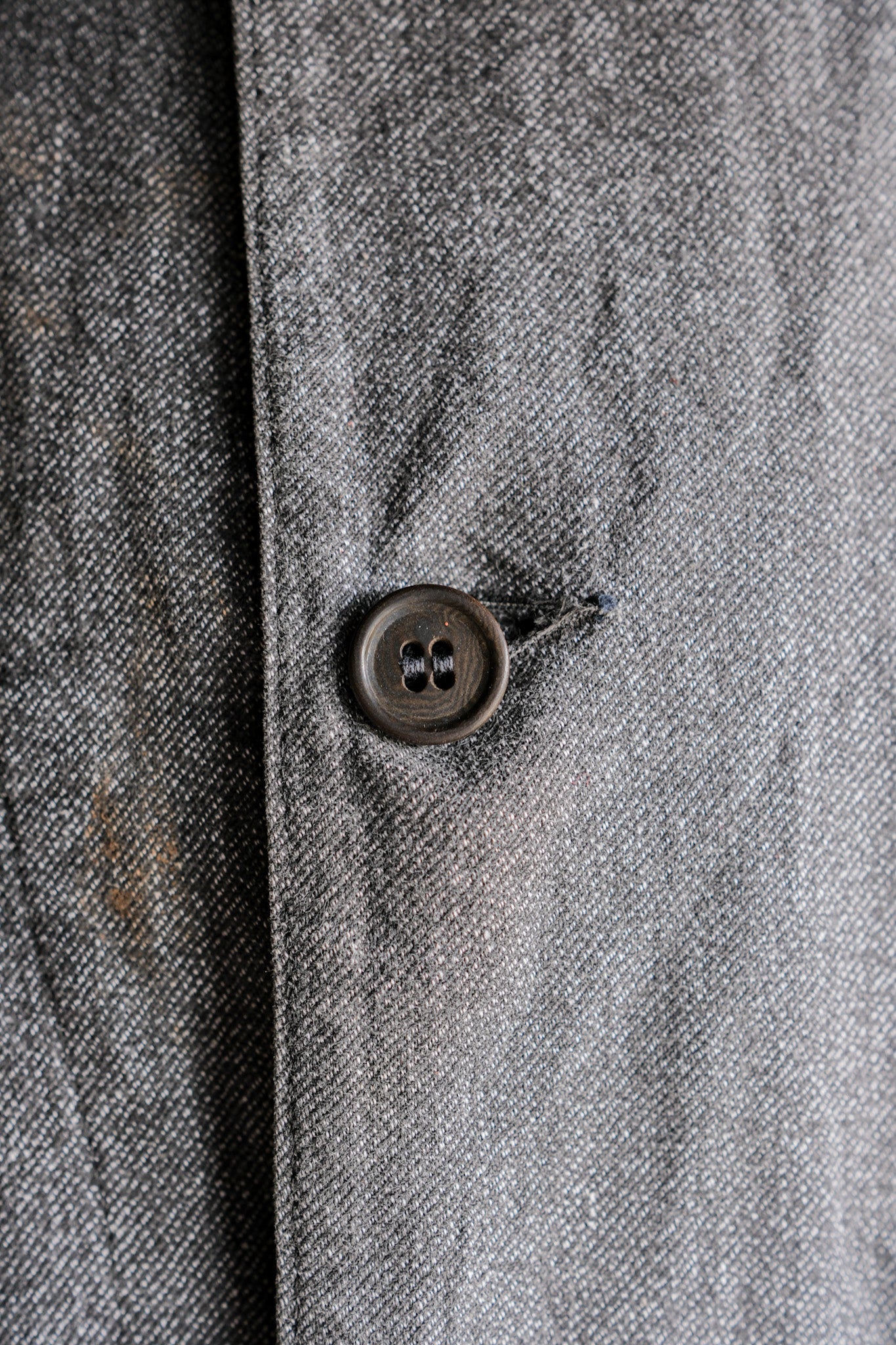 ［~40's］French Vintage Salt & Pepper Cotton Twill Work Coat "Le Mont St. Michel"
