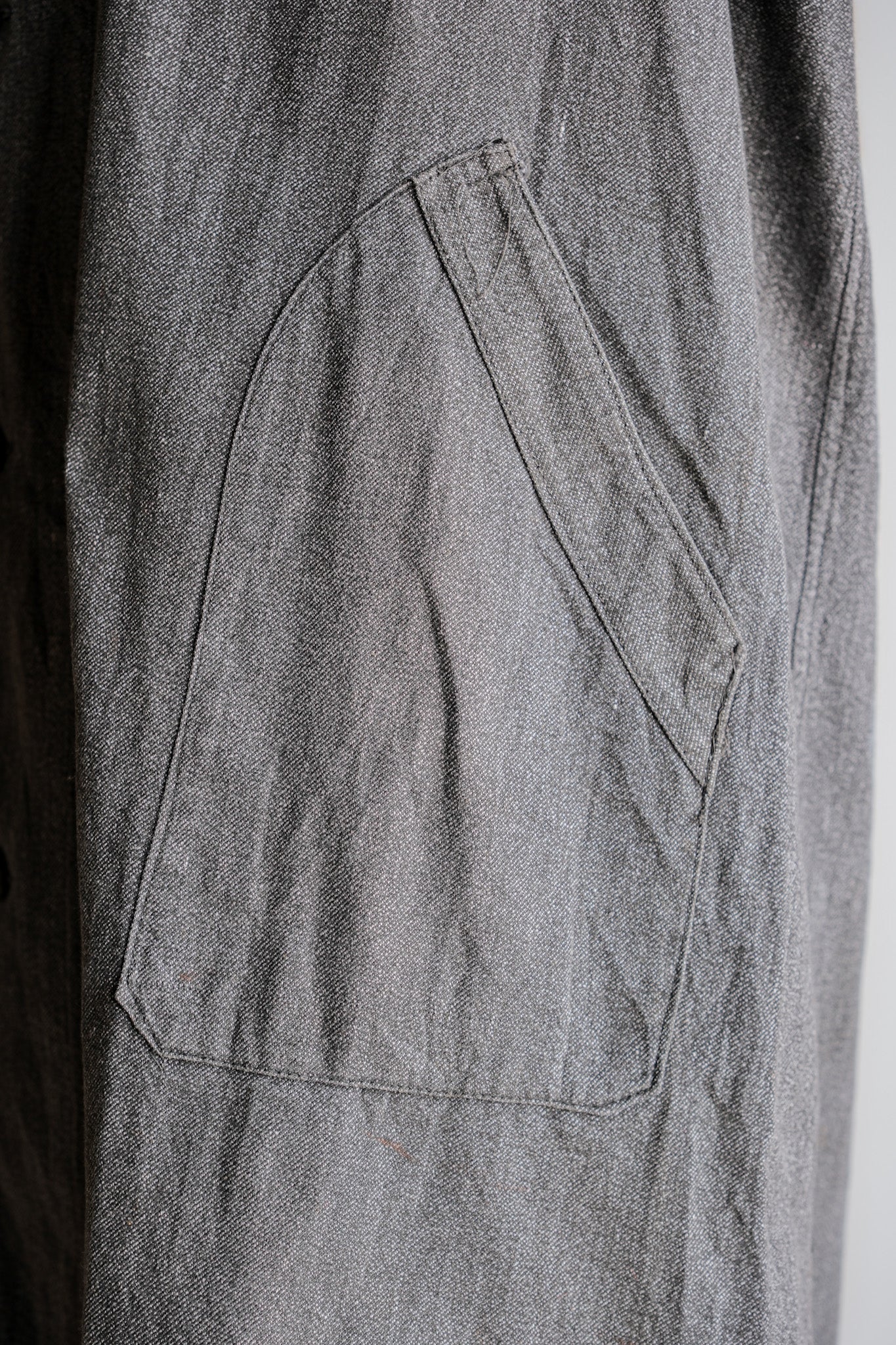 ［~40's］French Vintage Salt & Pepper Cotton Twill Work Coat "Le Mont St. Michel"