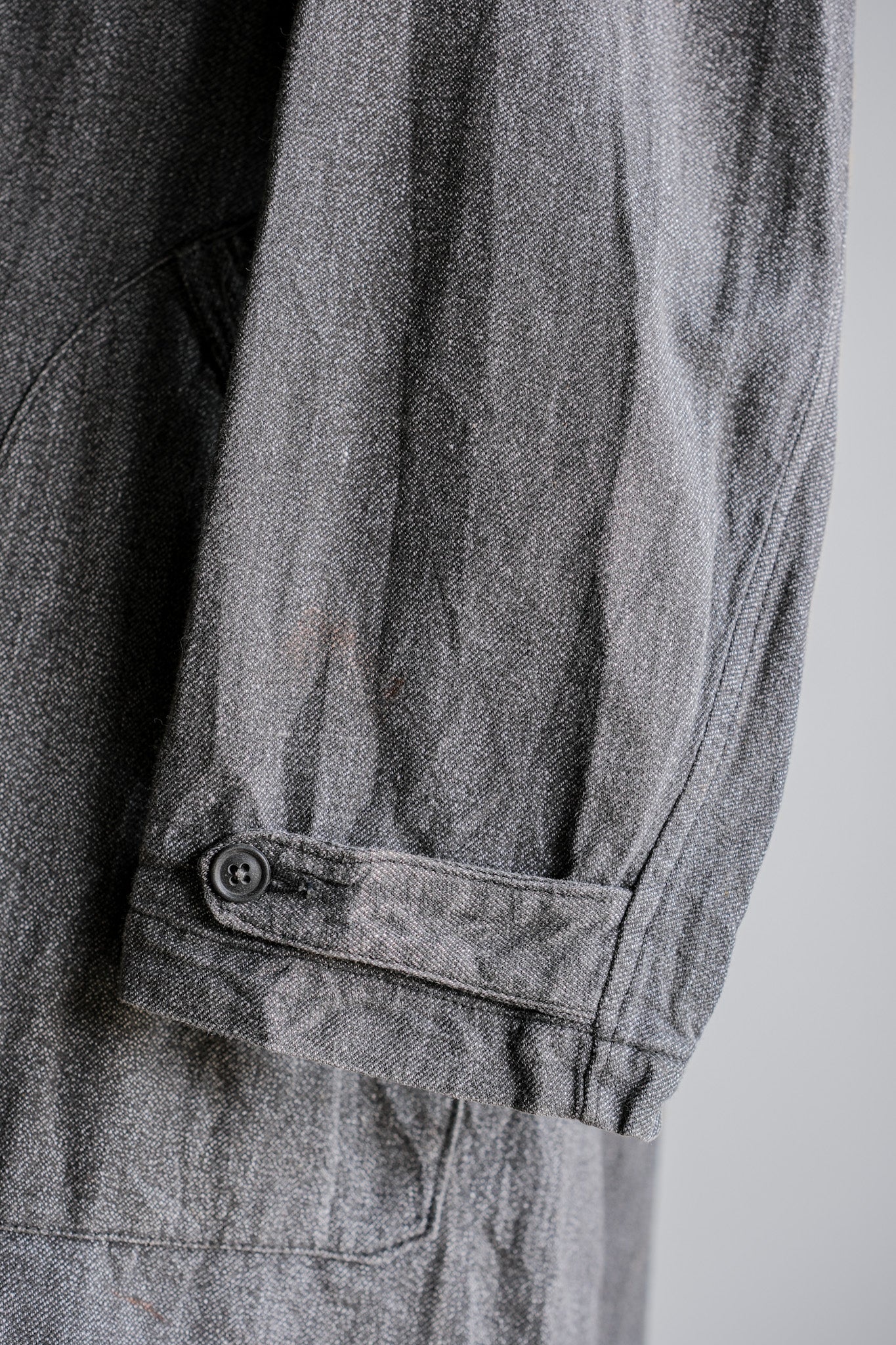 ［~40's］French Vintage Salt & Pepper Cotton Twill Work Coat "Le Mont St. Michel"
