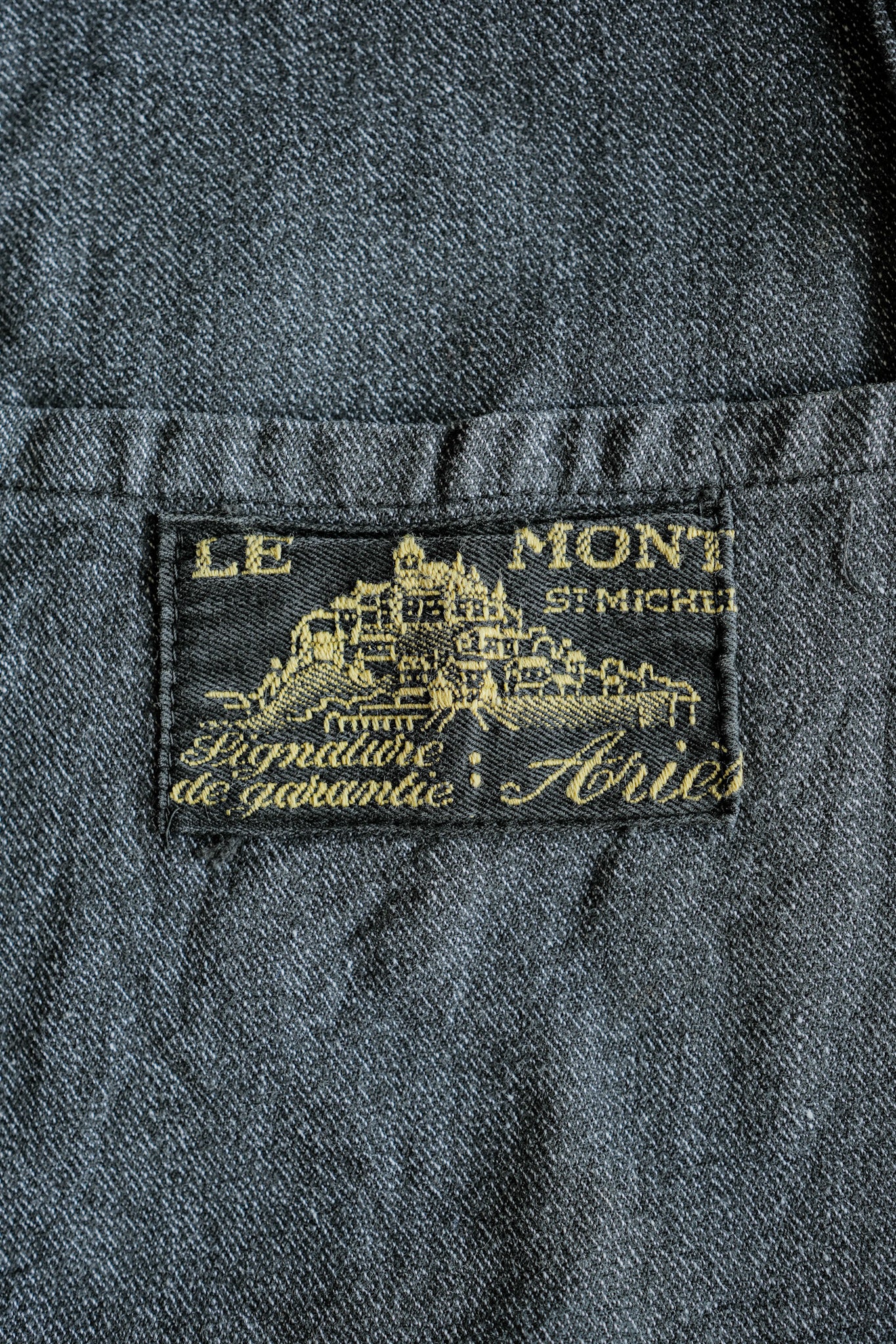 ［~40's］French Vintage Salt & Pepper Cotton Twill Work Coat "Le Mont St. Michel"