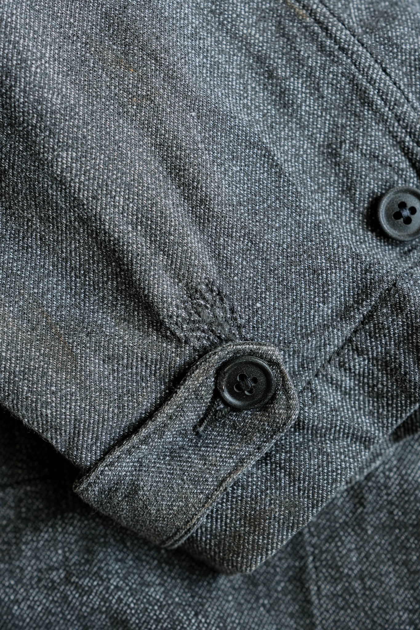 【~40's】French Vintage Salt & Pepper Cotton Twill Work Coat "Le Mont St. Michel"