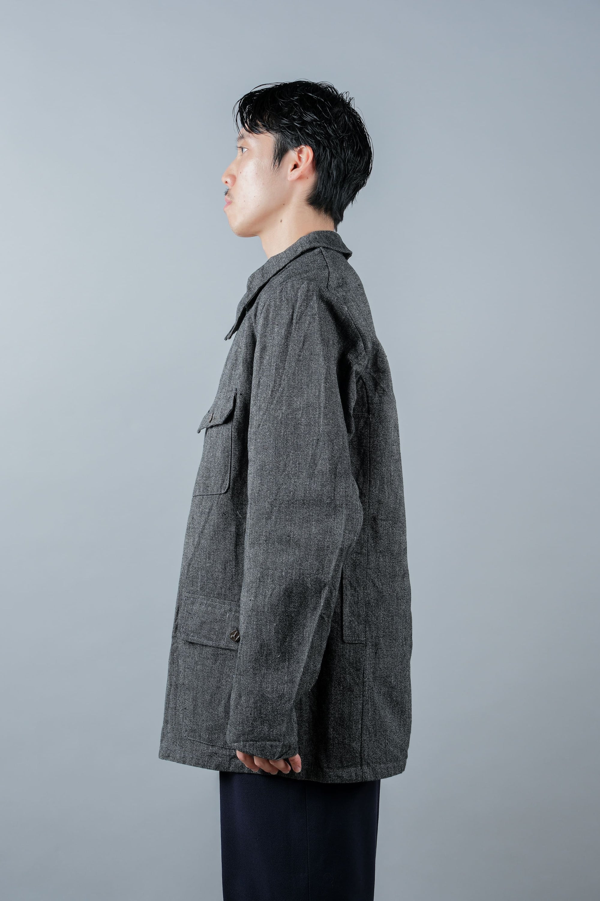 ［~30’s］French Vintage Salt & Pepper Cotton Twill Hunting Jacket