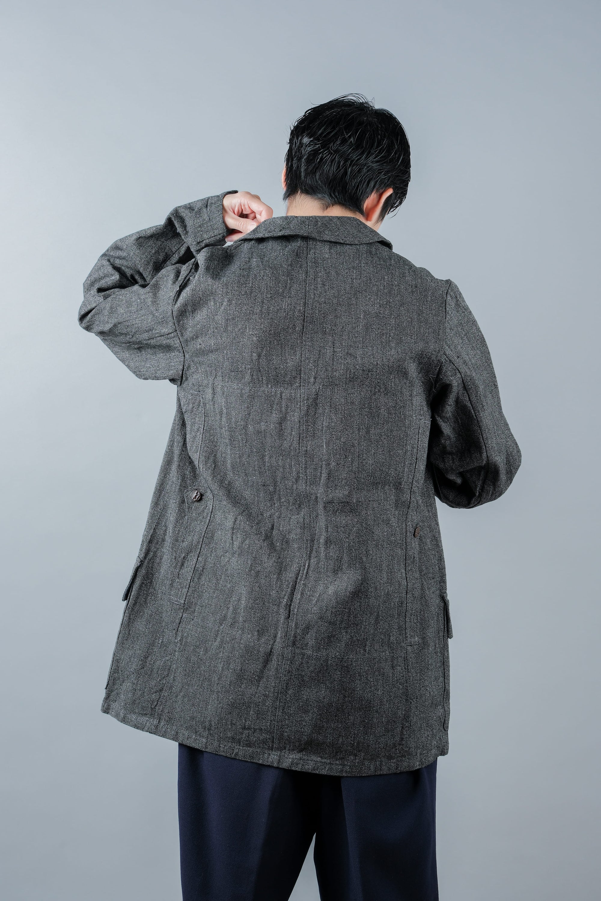［~30’s］French Vintage Salt & Pepper Cotton Twill Hunting Jacket