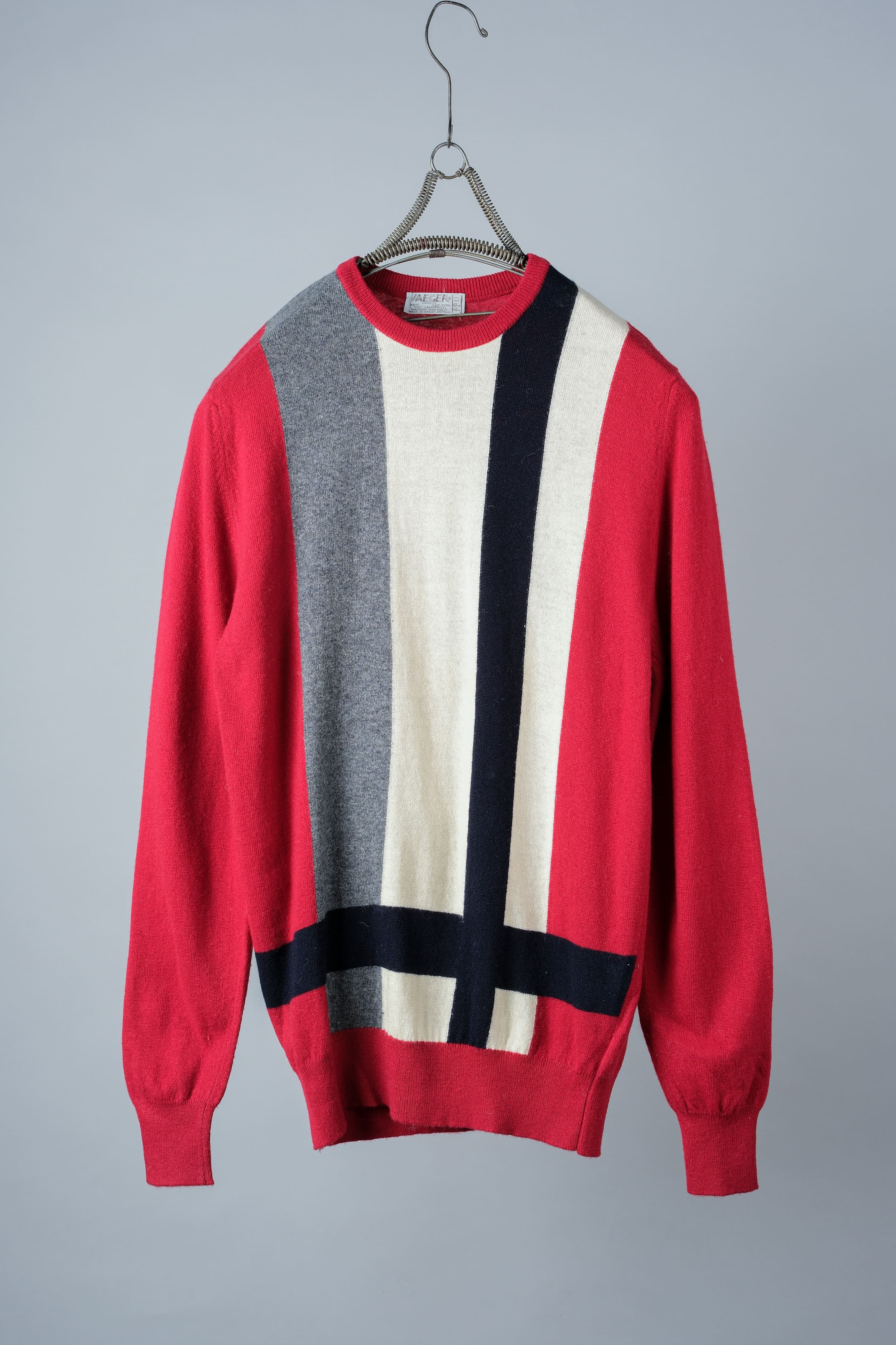 【~70's】British Vintage Wool Crew Necked Sweater Size.40 "JAEGER"