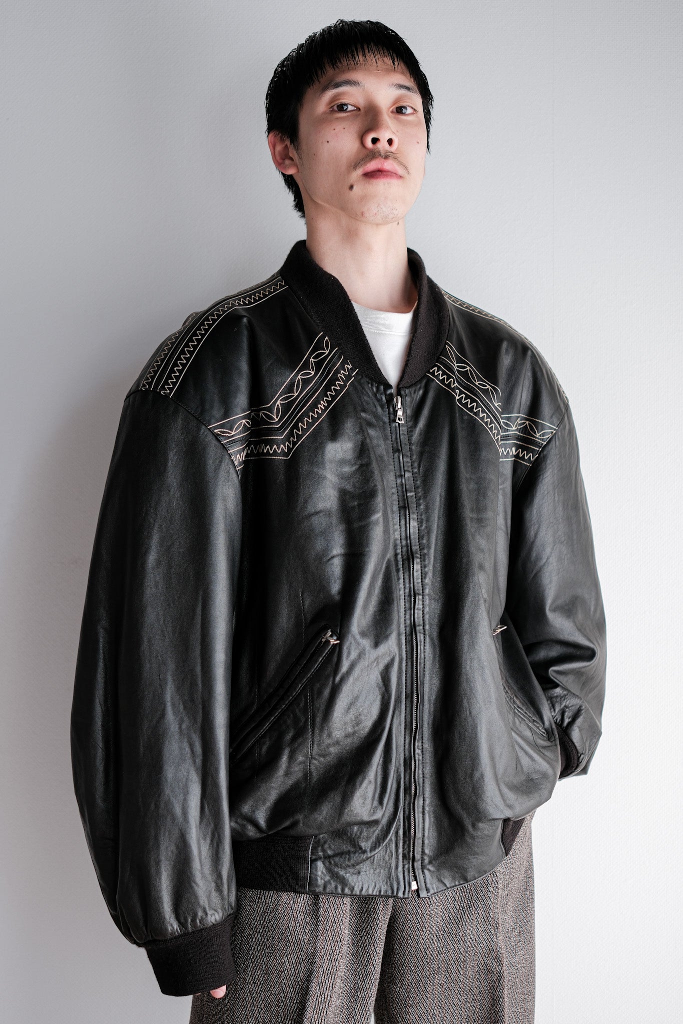 [~ 80's] Old Seraphin Lamb Leather Blouson size.56