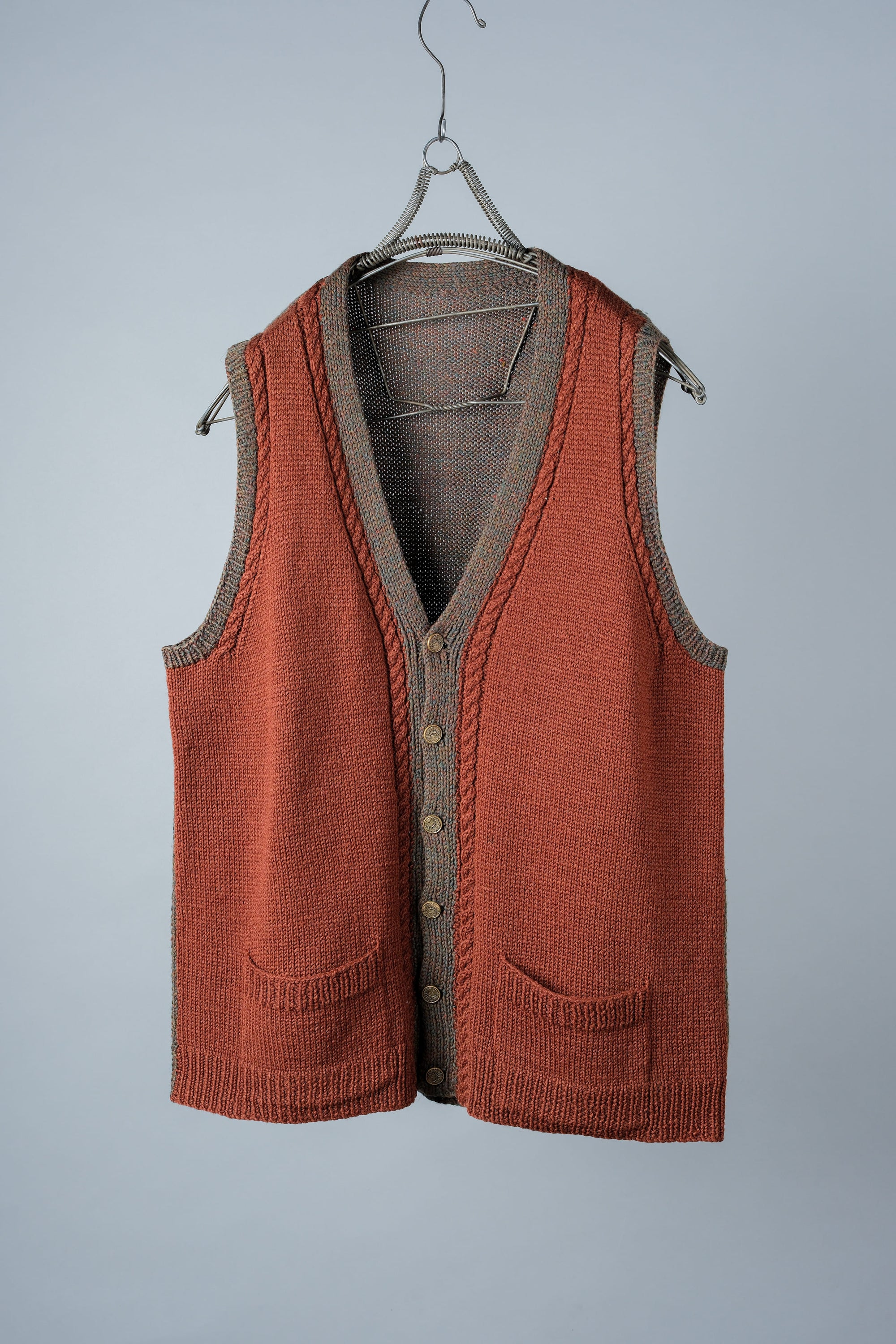 【~80's】British Vintage Mixed Wool Vest "Handmade"