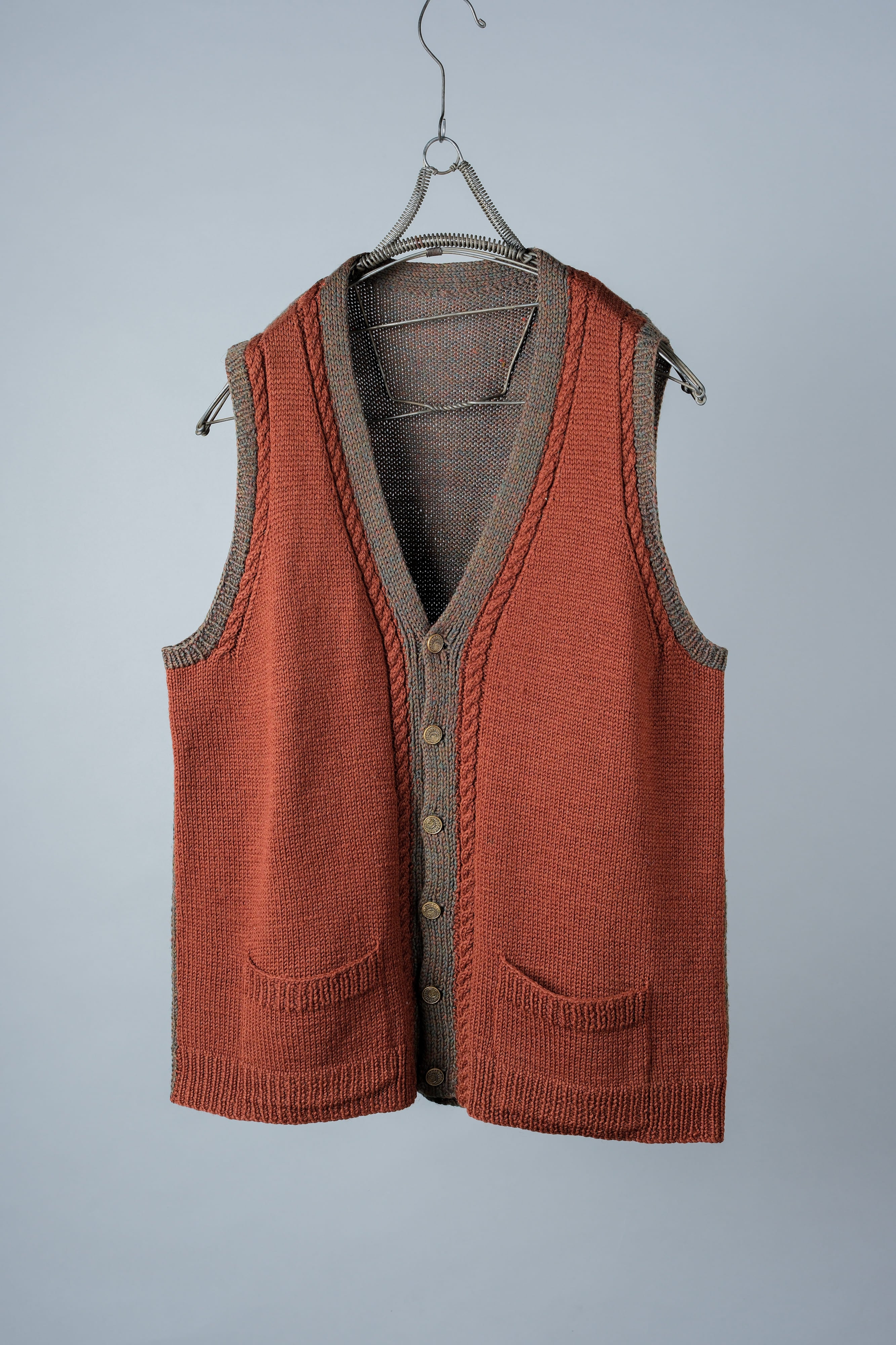 【~80's】British Vintage Mixed Wool Vest "Handmade"