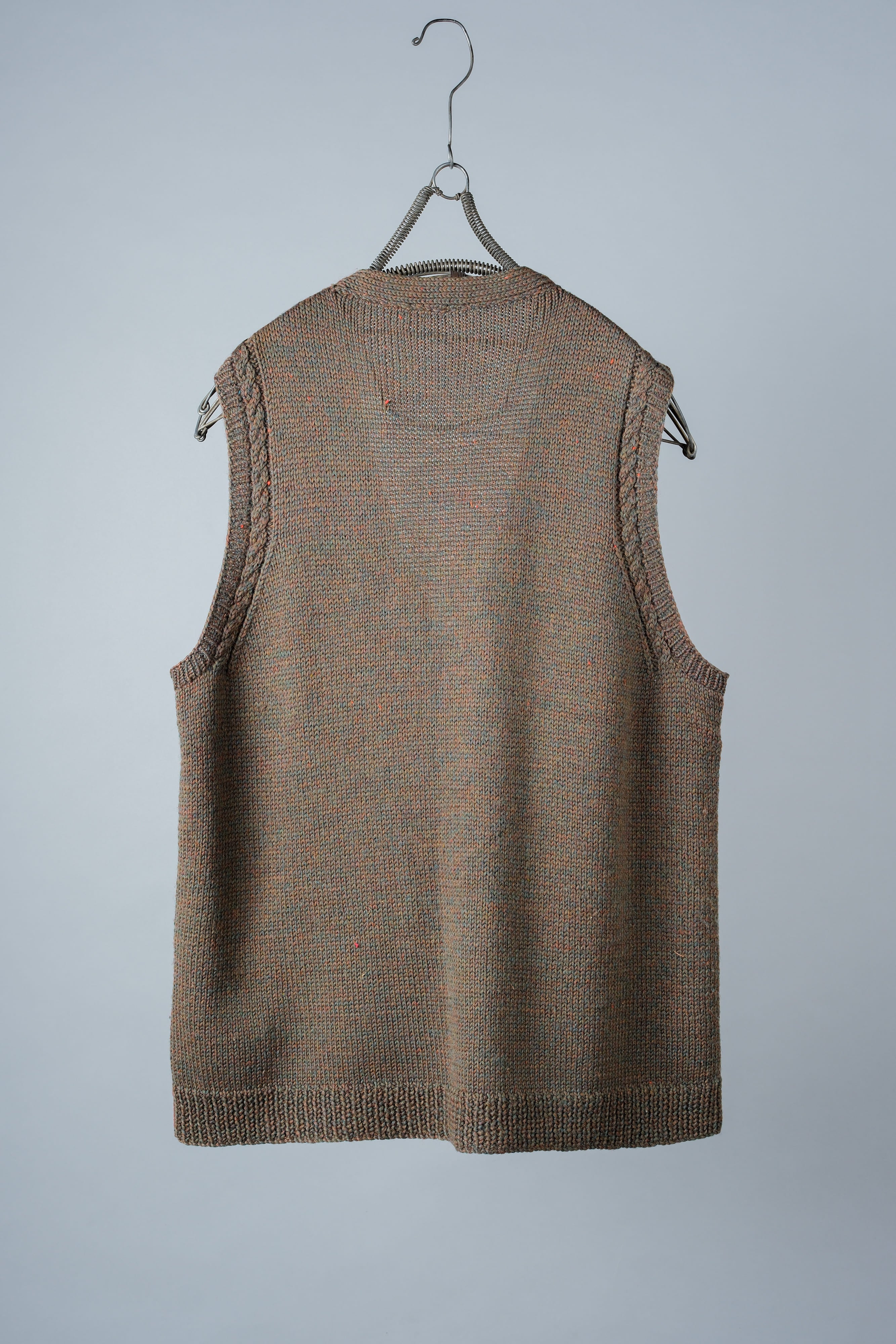 [~ 80's] British Vintage Mixed Wool Vest "Handmade"