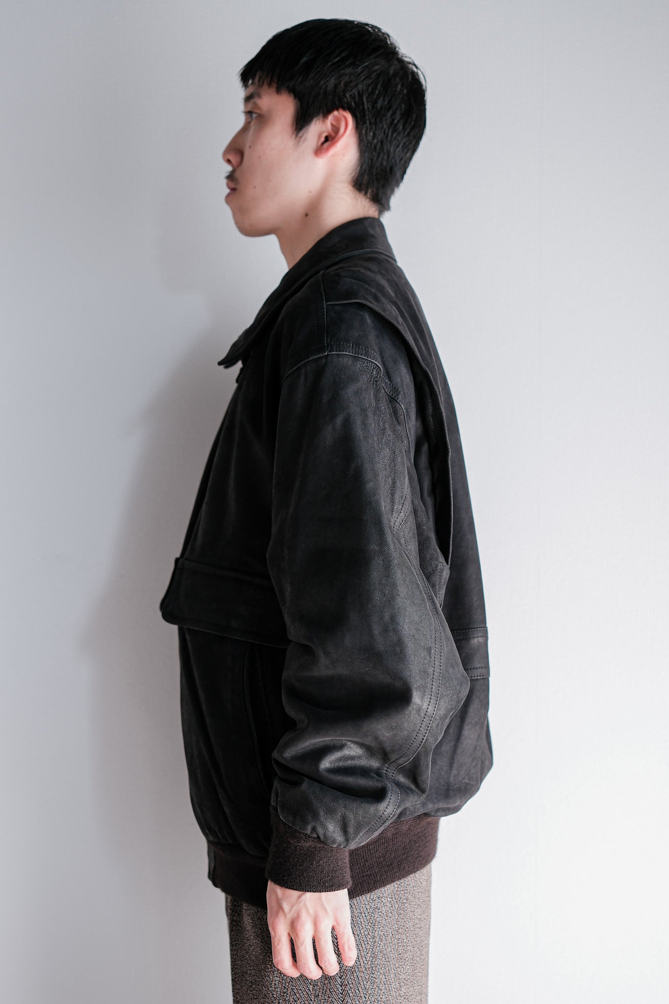 ［~80's］Old SERAPHIN Deerskin Leather Blouson With Chin Strap Size.50
