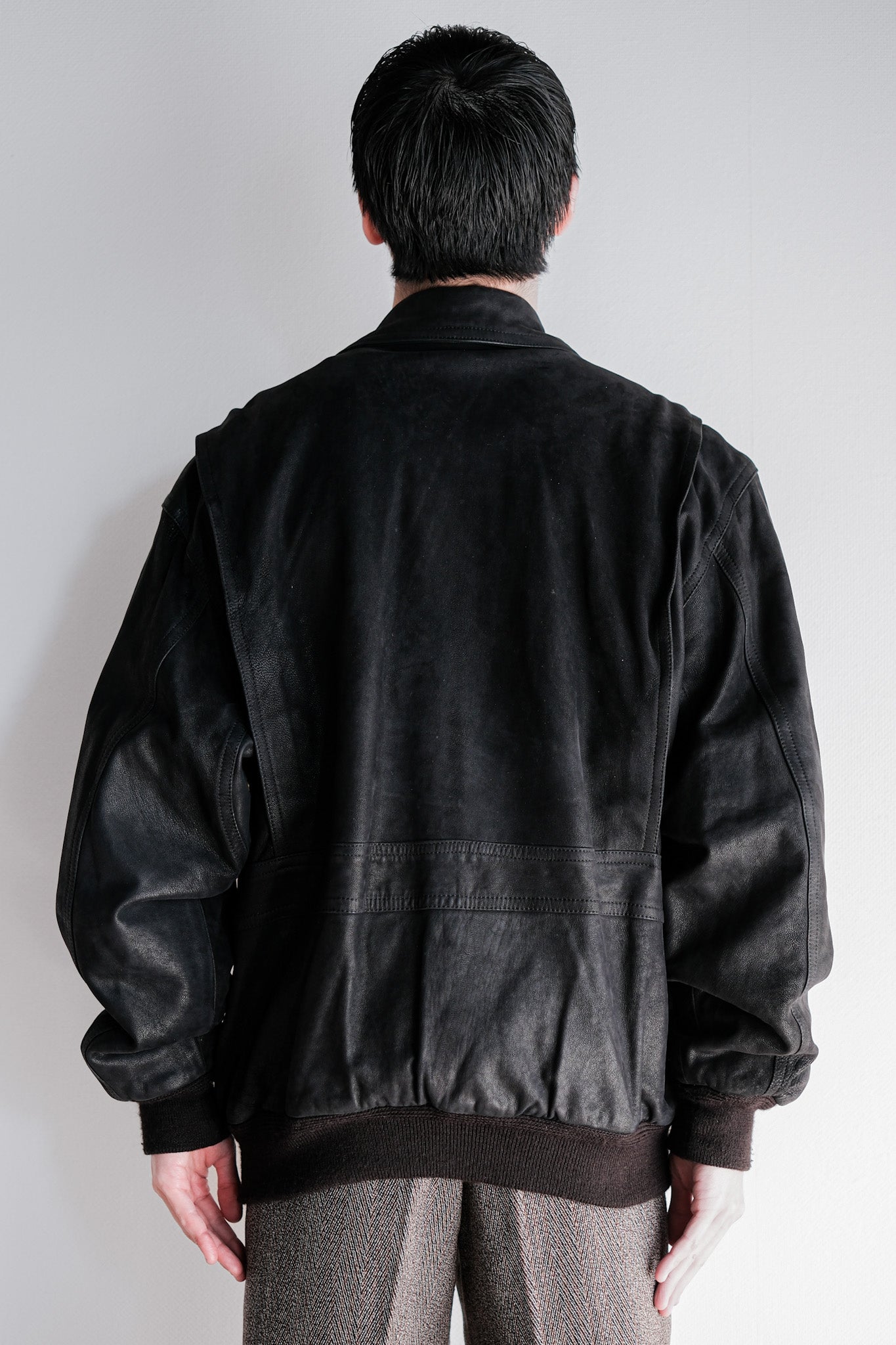 【~80's】Old SERAPHIN Deerskin Leather Blouson With Chin Strap Size.50